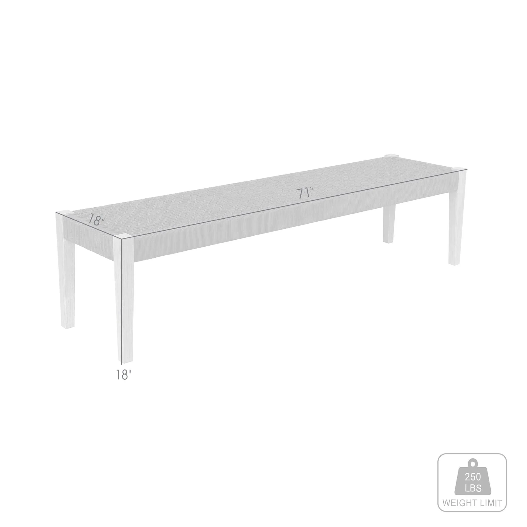 Rhett Indoor Outdoor Dining Bench in Eucalyptus Wood and Gray Rope - Image 7