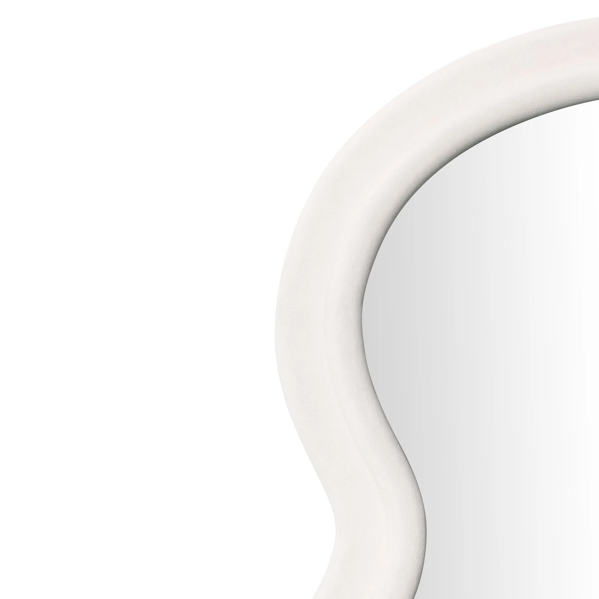 Rhodes Cream Velvet 70 inch Floor Mirror - Image 4