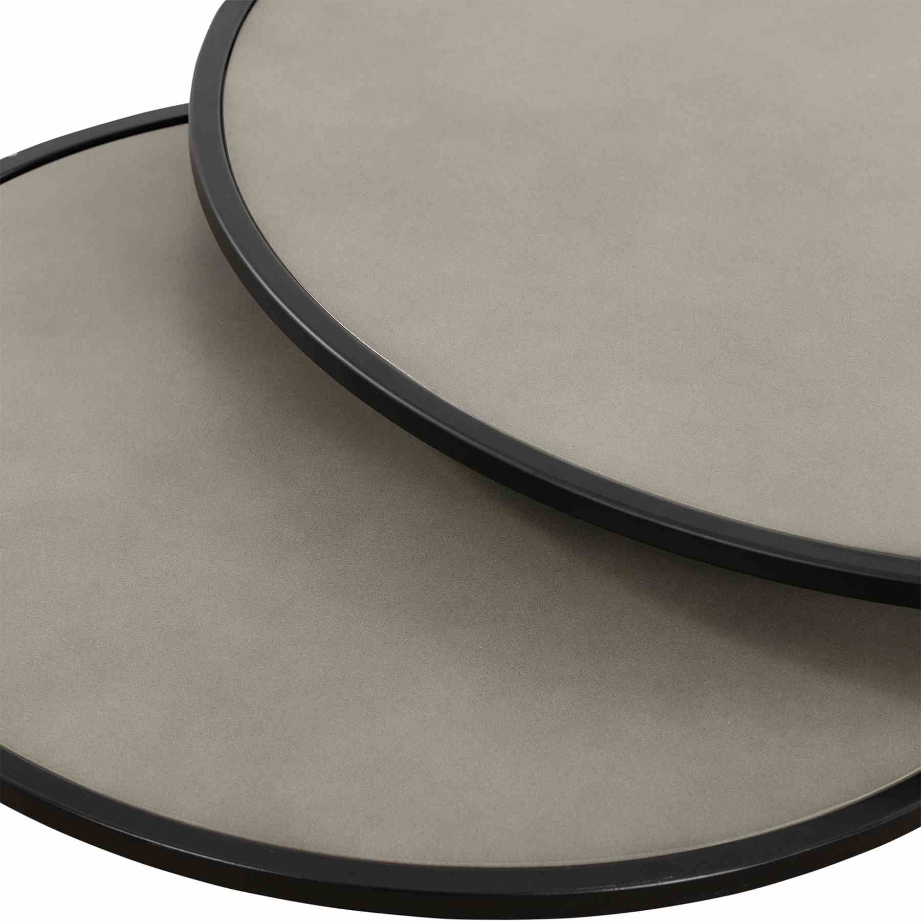 Rina Concrete and Black Metal 2 Piece Nesting End Table Set - Image 4