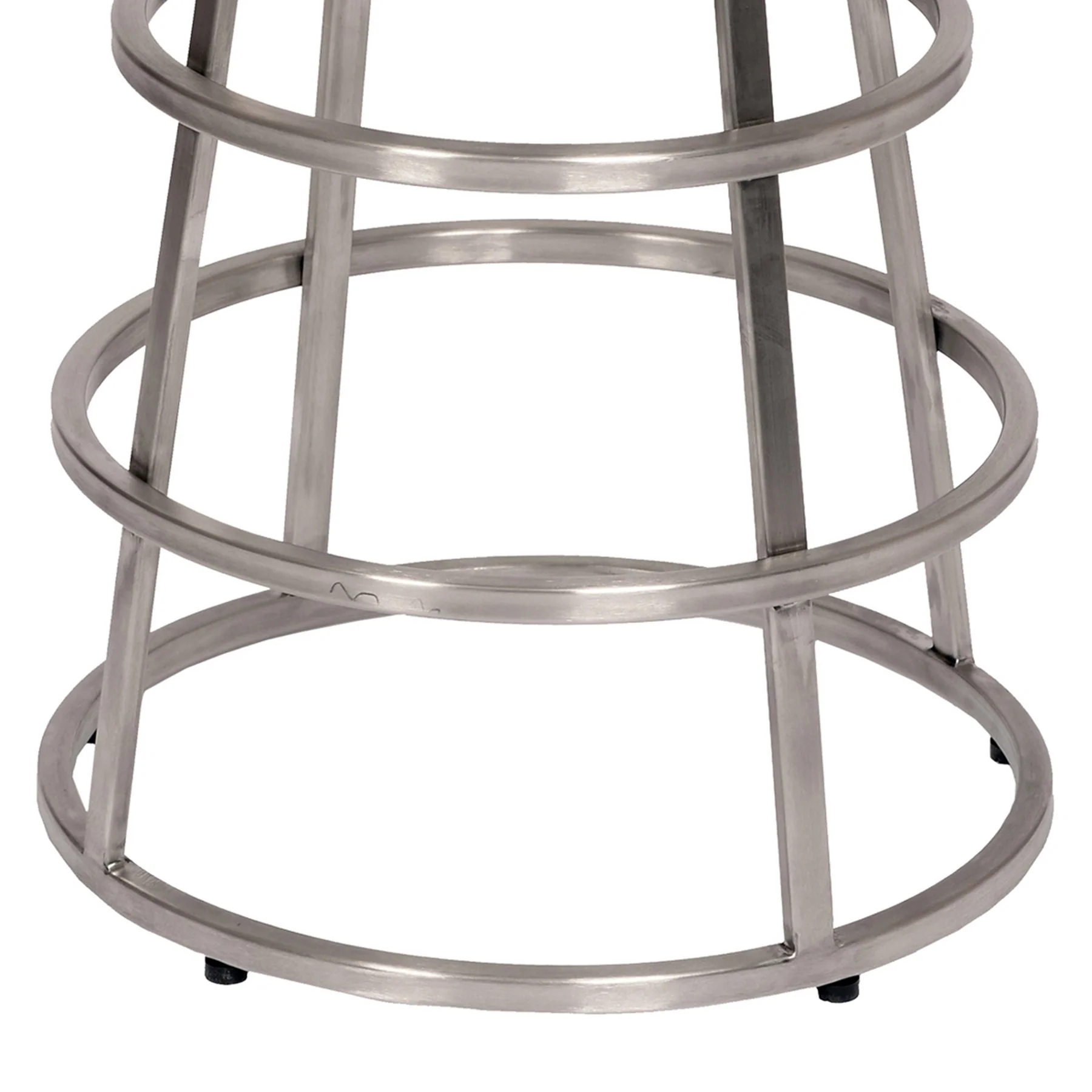 Ringo 30" Backless Brushed Stainless Steel Barstool in Gray Faux Leather - Image 3