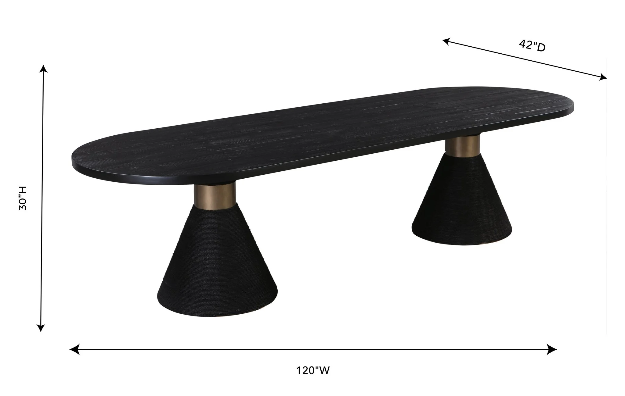 Rishi Black Rope Oval Table - Image 9
