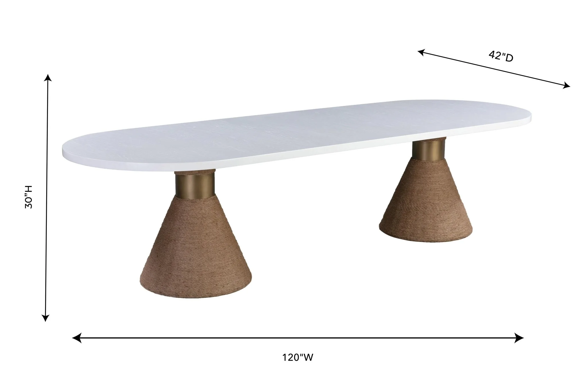 Rishi Natural Rope Oval Table - Image 8