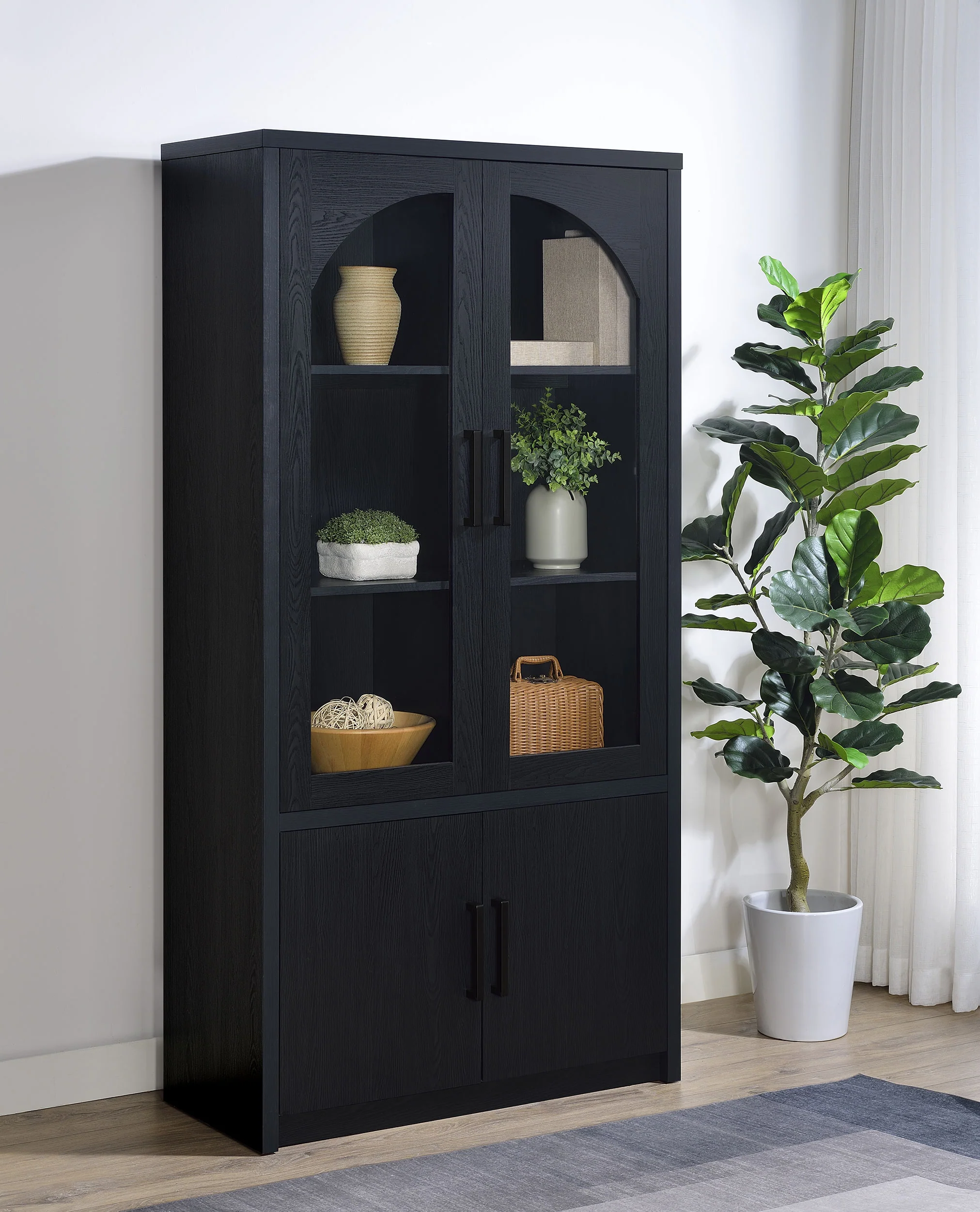 Riva Tall Display Cabinet with LED Lighting - Image 2