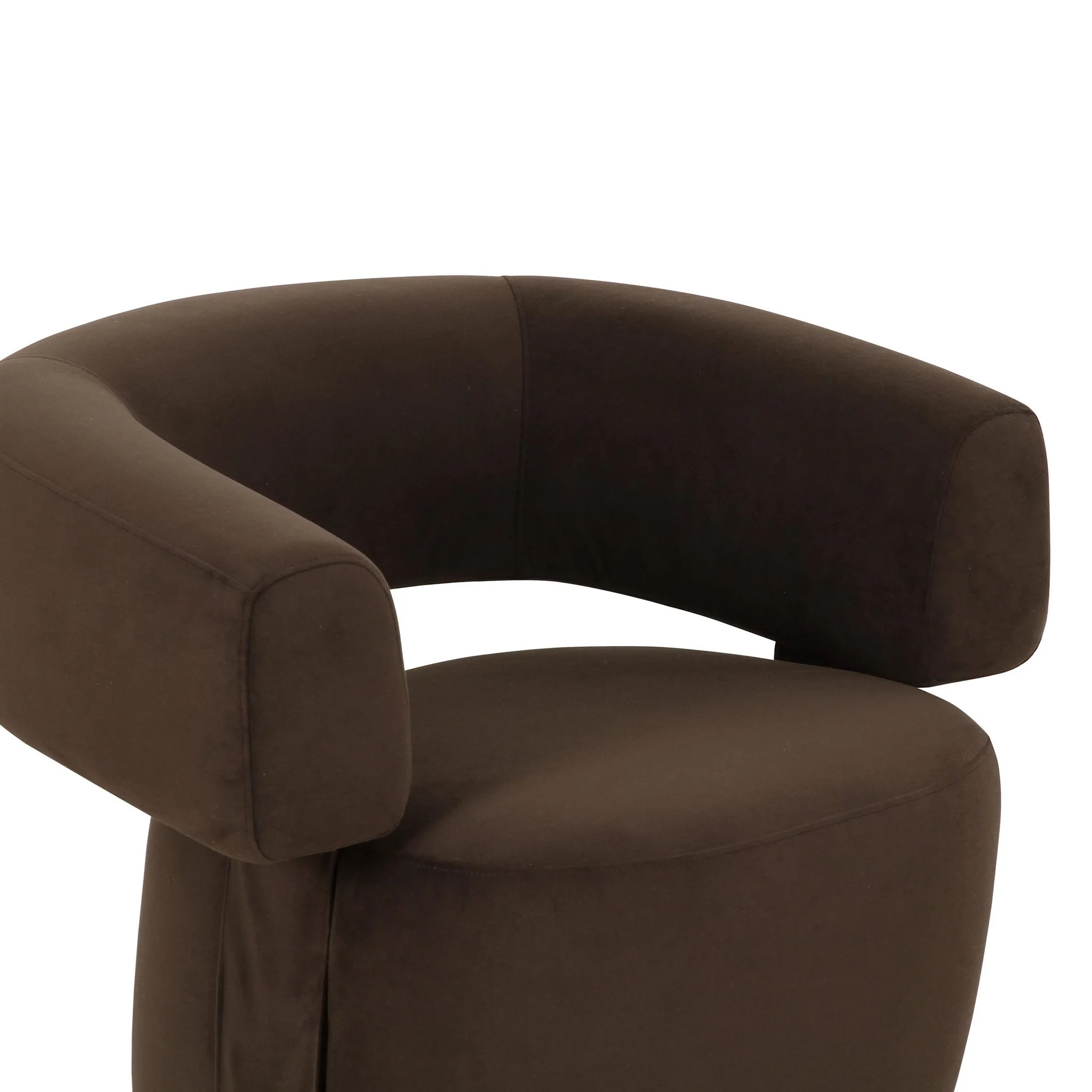 River Chocolate Brown Performance Velvet Swivel Accent Chair - Image 5
