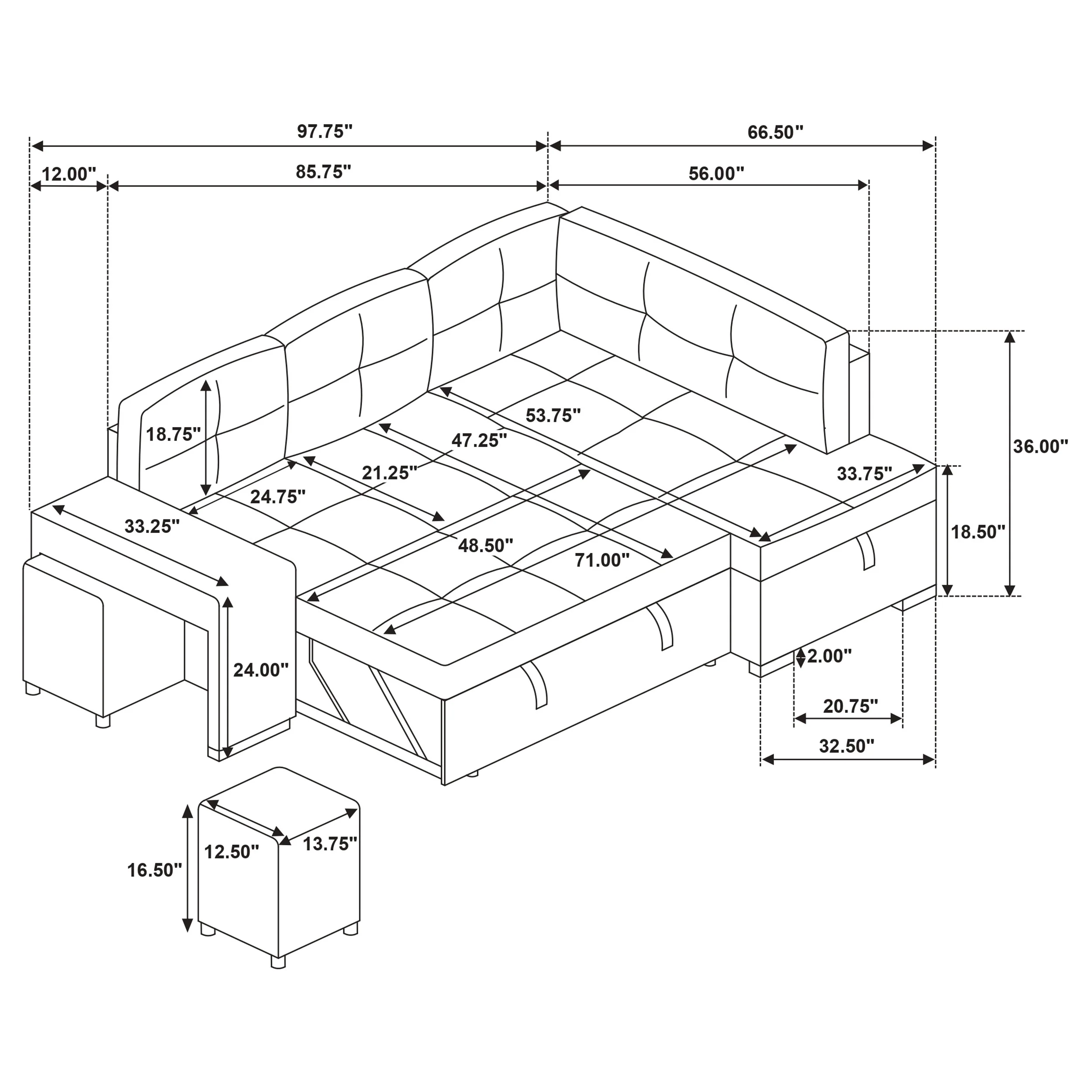 Roanne Pull-Out Sleeper Sectional Sofa - Image 18