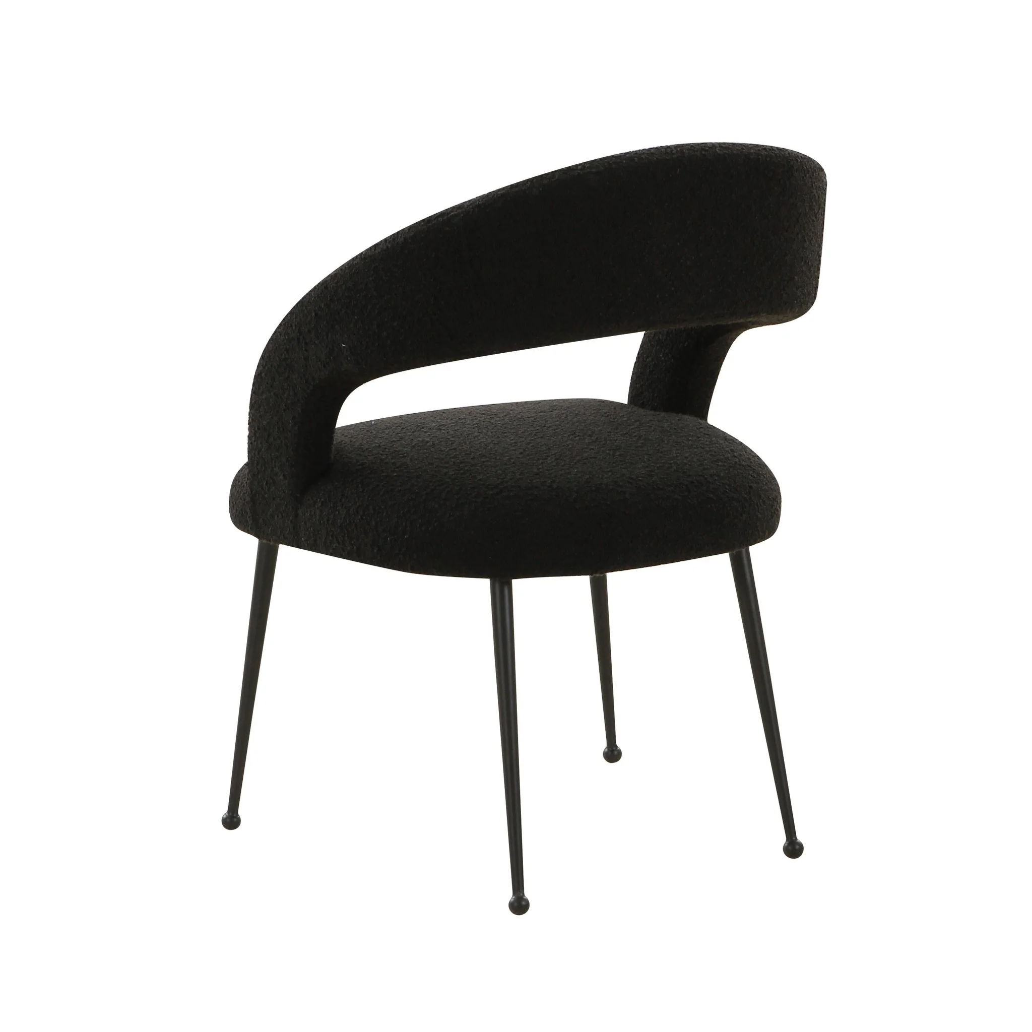 Rocco Black Performance Boucle Dining Chair - Image 4