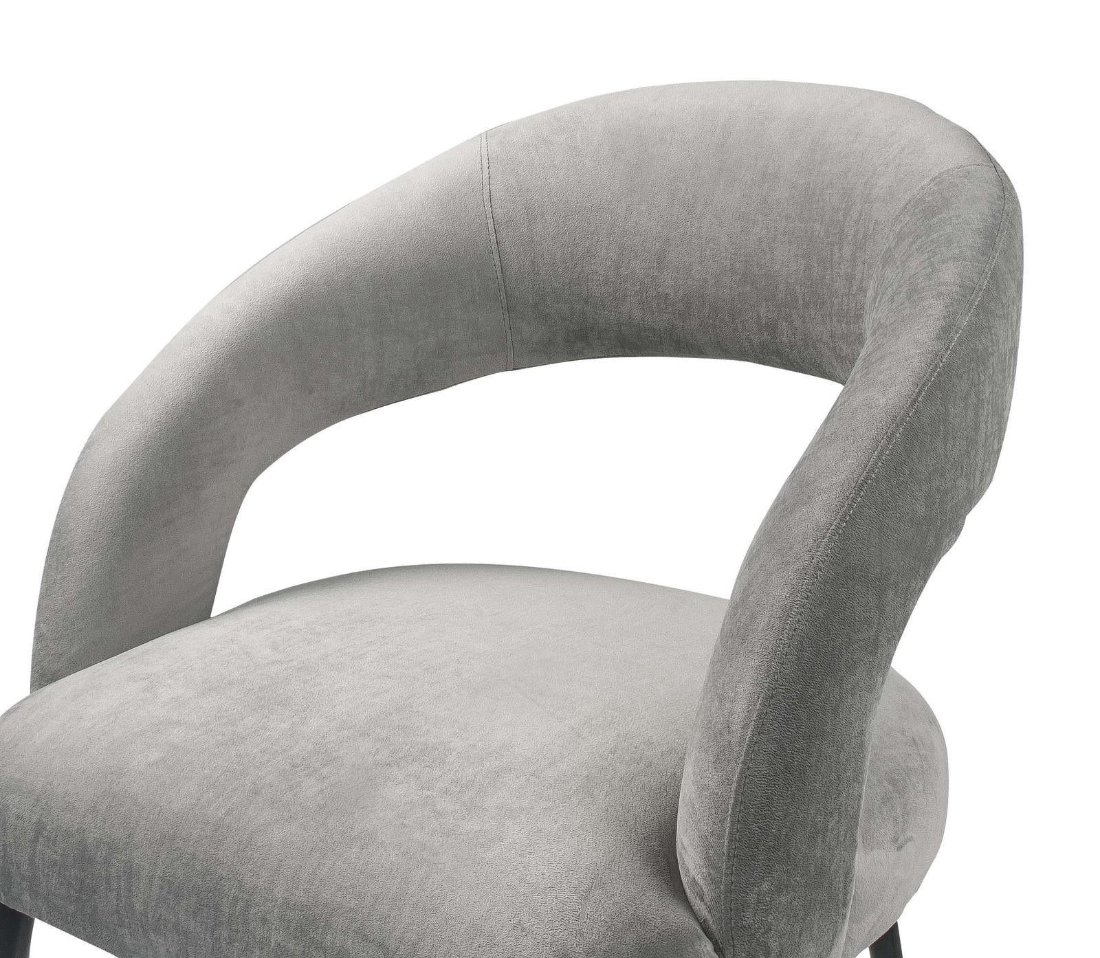 Rocco Slub Grey Dining Chair - Image 5