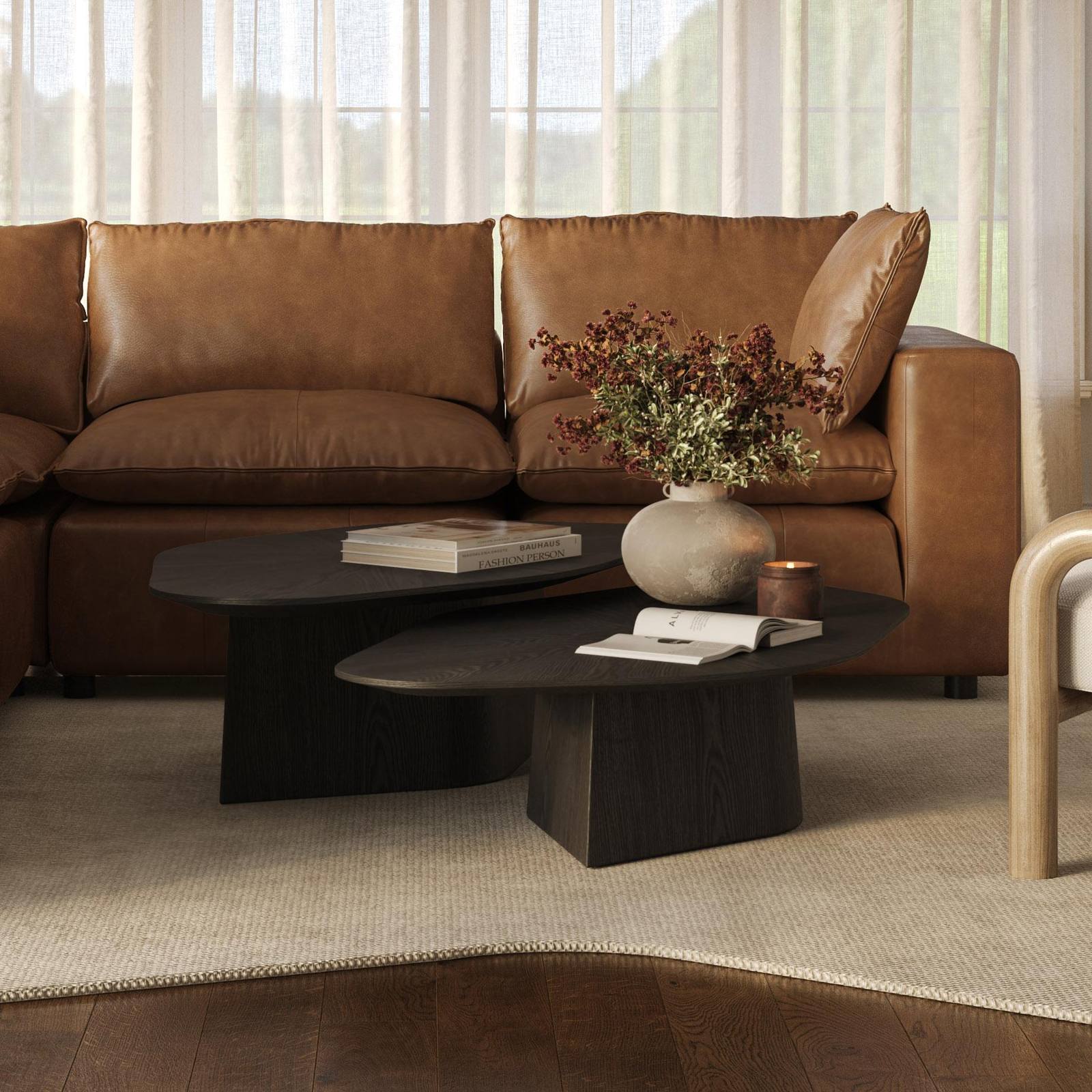 Roche Black Ash Nesting Coffee Table Set - Image 2