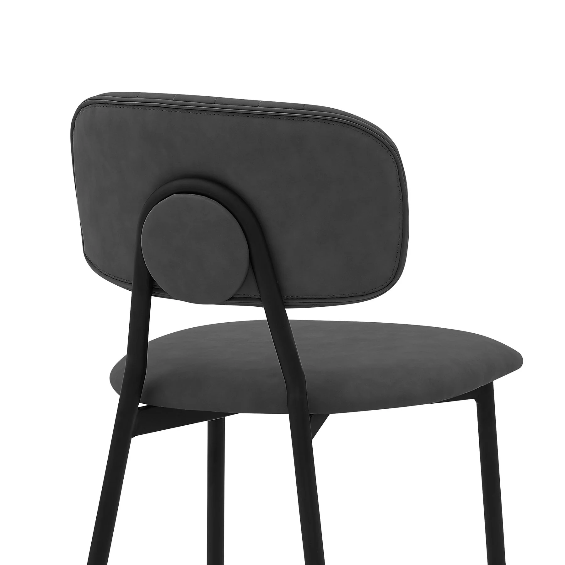 Rococo 26" Gray Faux Leather and Metal Counter Height Bar Stool - Image 5
