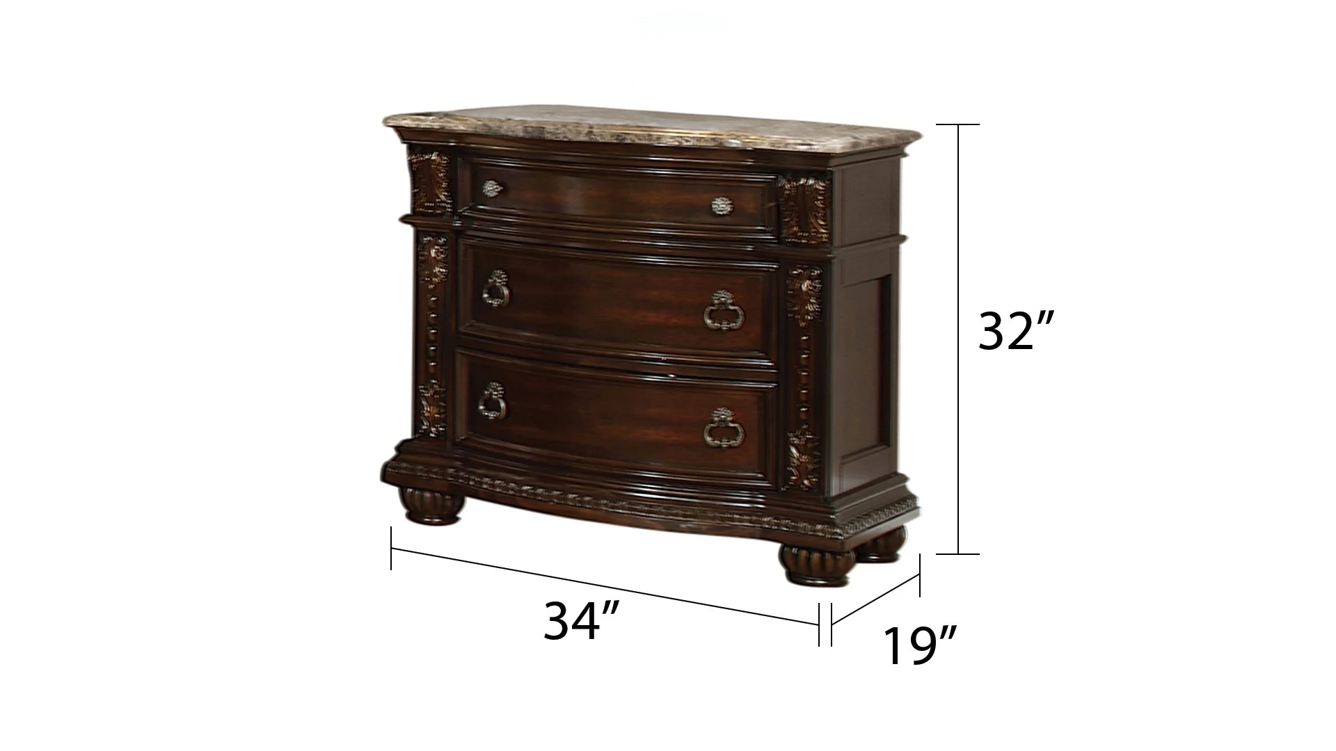 Roma 4 Pc Queen Bed Dark Walnut - Image 15