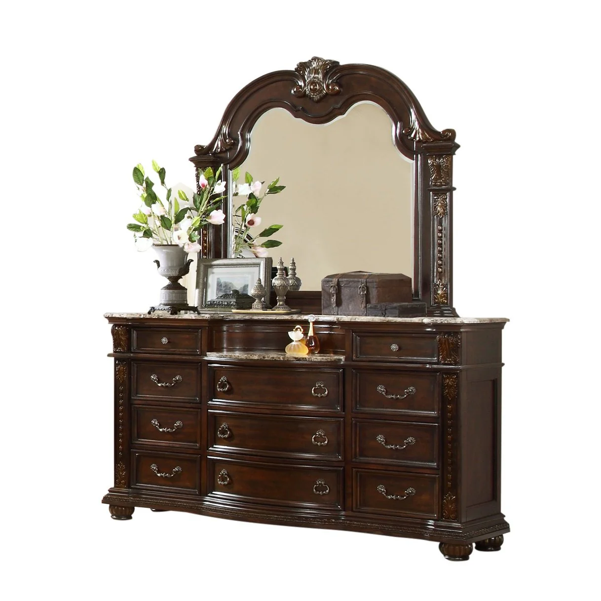 Roma 4 Pc Queen Bed Dark Walnut - Image 6