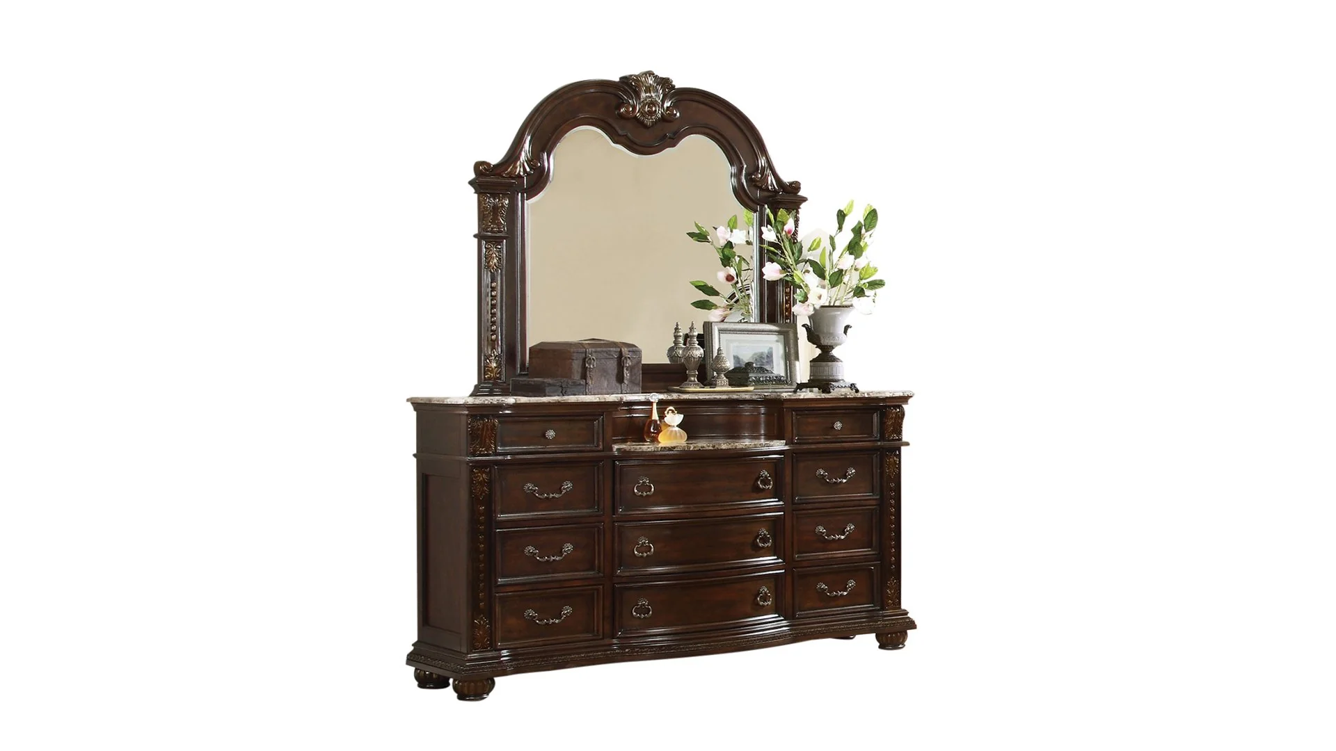 Roma 5 Pc King Bed Dark Walnut - Image 11