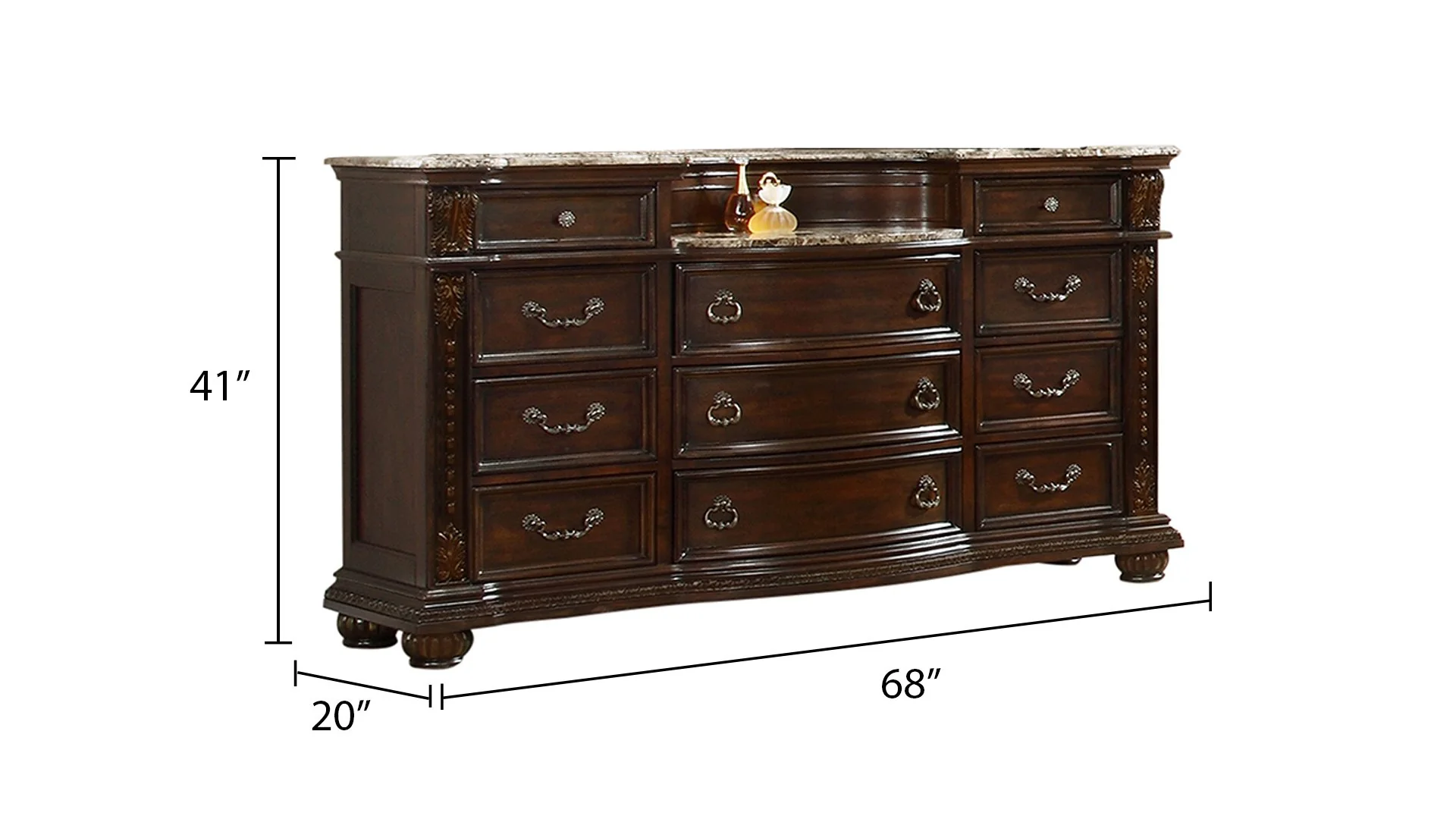 Roma 5 Pc King Bed Dark Walnut - Image 8
