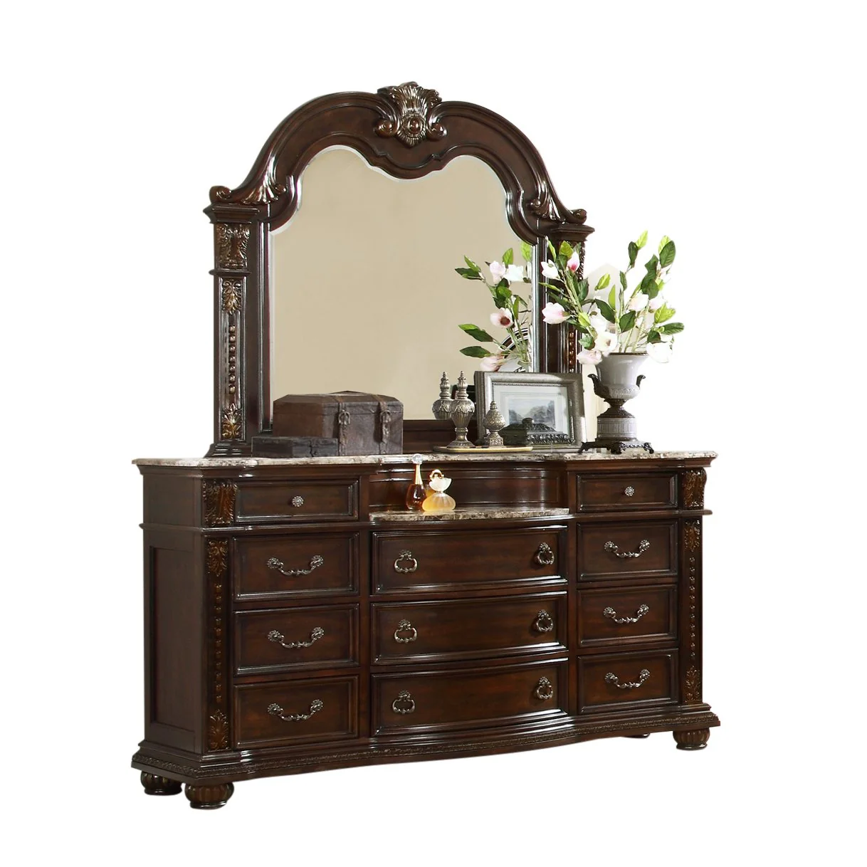 Roma 5 Pc Queen Bed Dark Walnut - Image 10