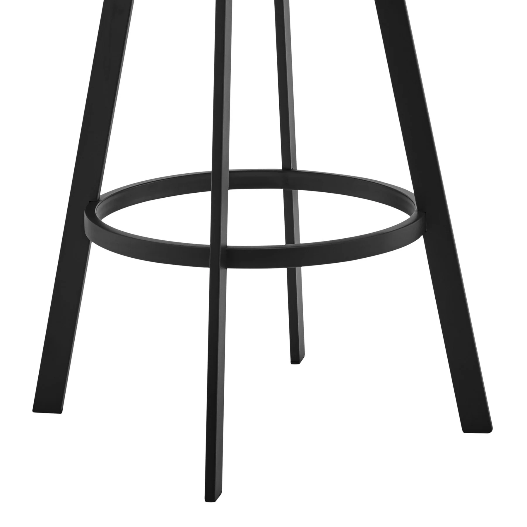 Roman 26" Gray Faux Leather and Black Metal Swivel Bar Stool - Image 6