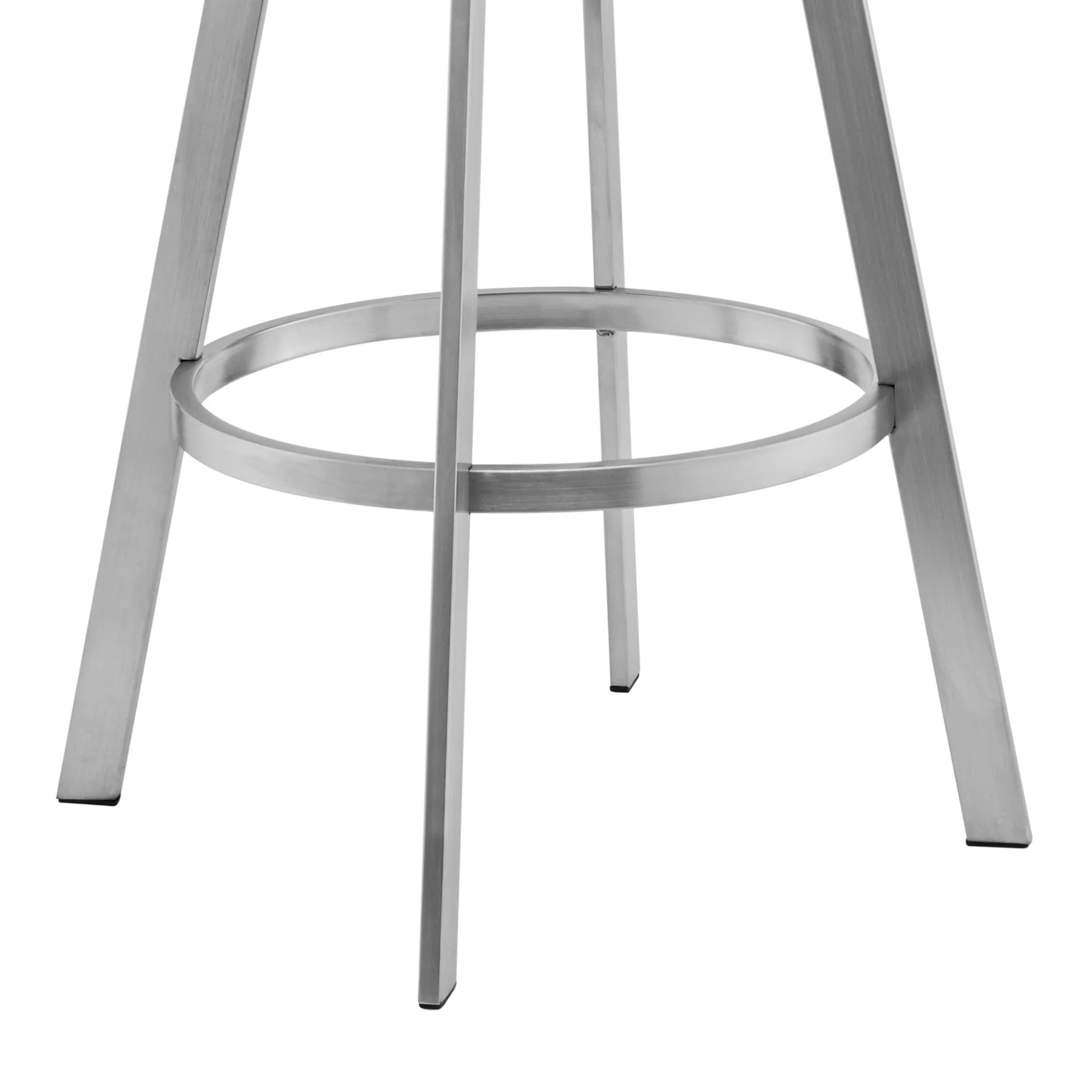 Roman 30" Gray Faux Leather and Brushed Stainless Steel Swivel Bar Stool - Image 6