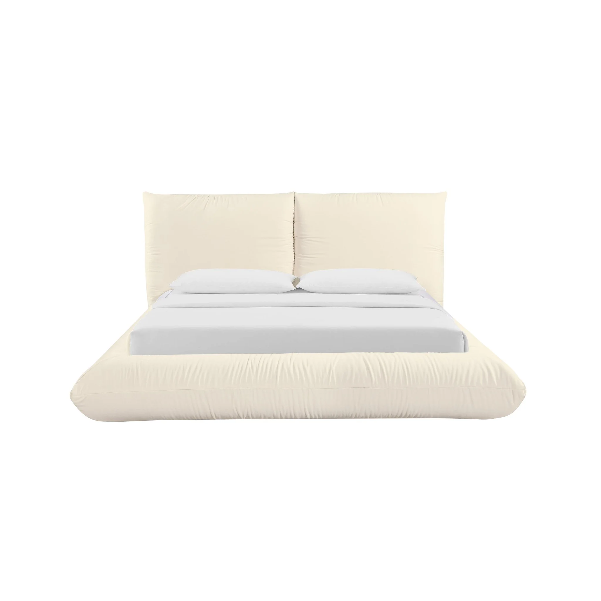 Romp Cream 100% Recycled Linen Queen Bed - Image 2