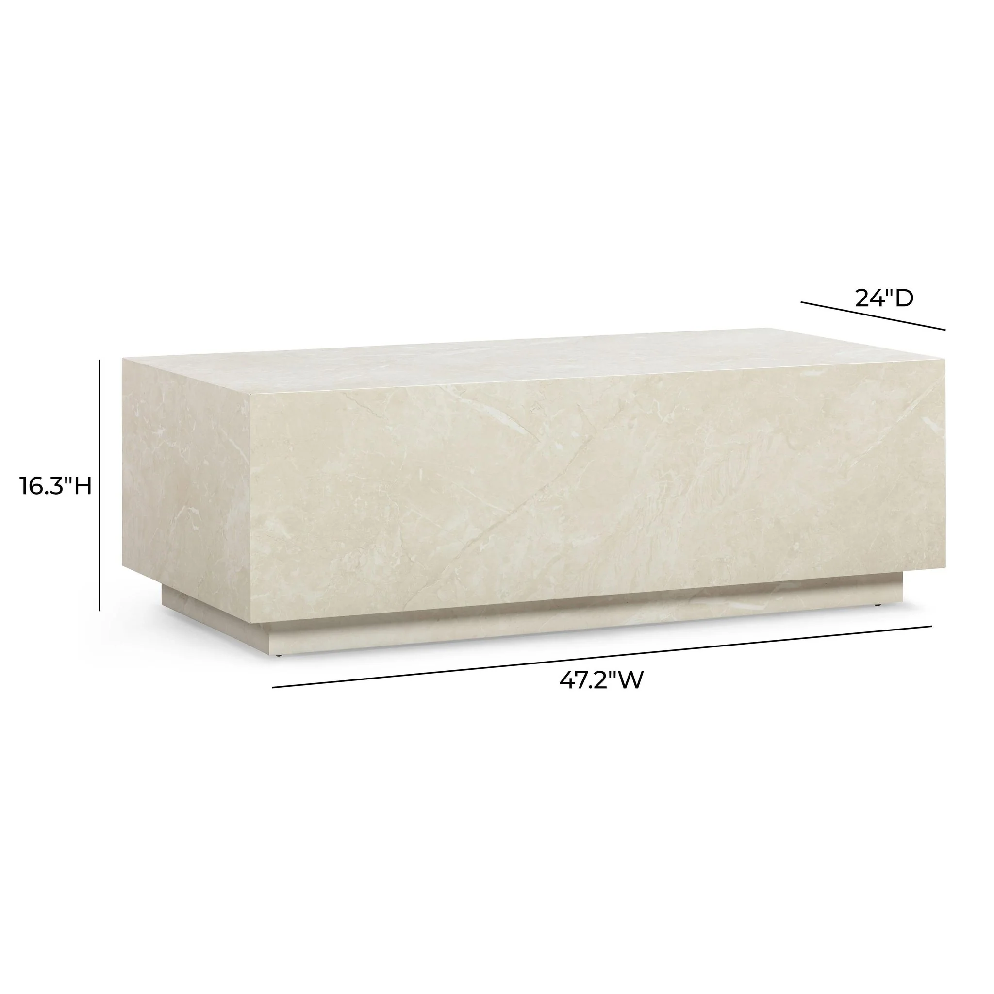 Romy Cream Travertine Coffee Table - Image 5