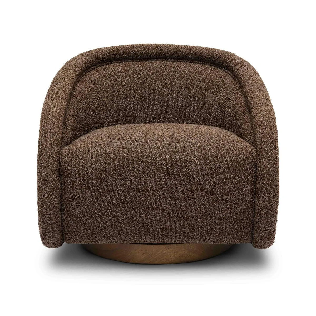 Rory Chocolate Brown Boucle Swivel Chair - Image 3
