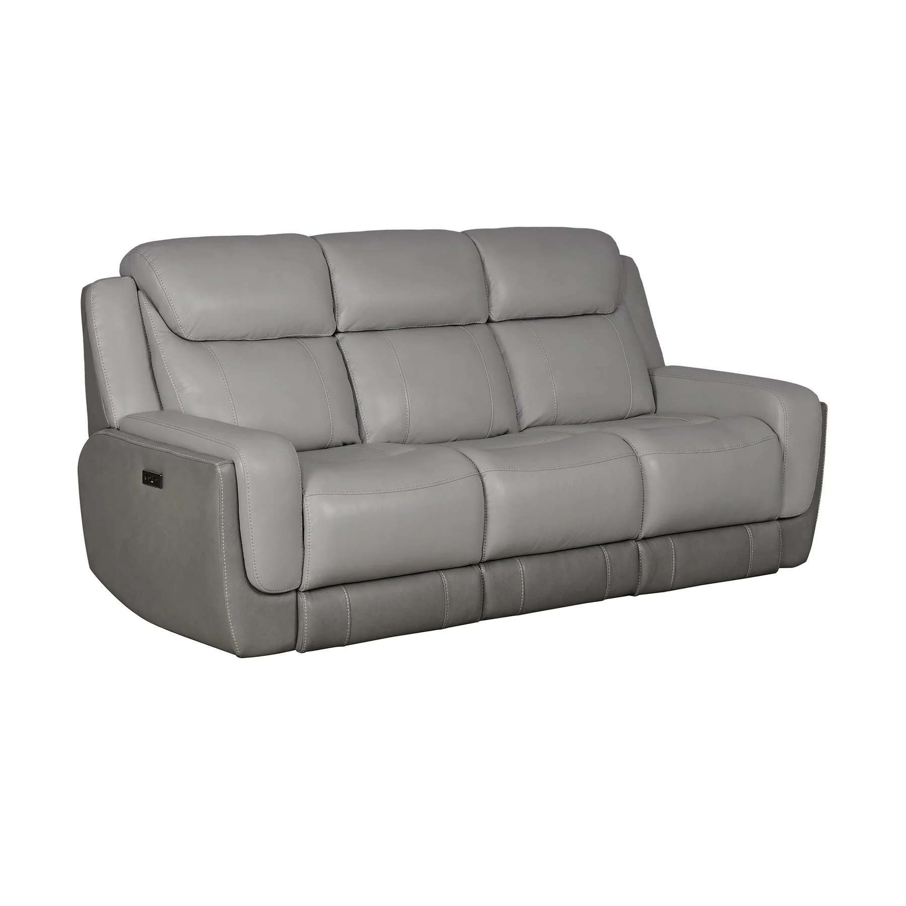 Rosalyn 87" Zero Gravity Power Reclining Sofa with Dropdown Console in Silver and Gray Leather - Image 2