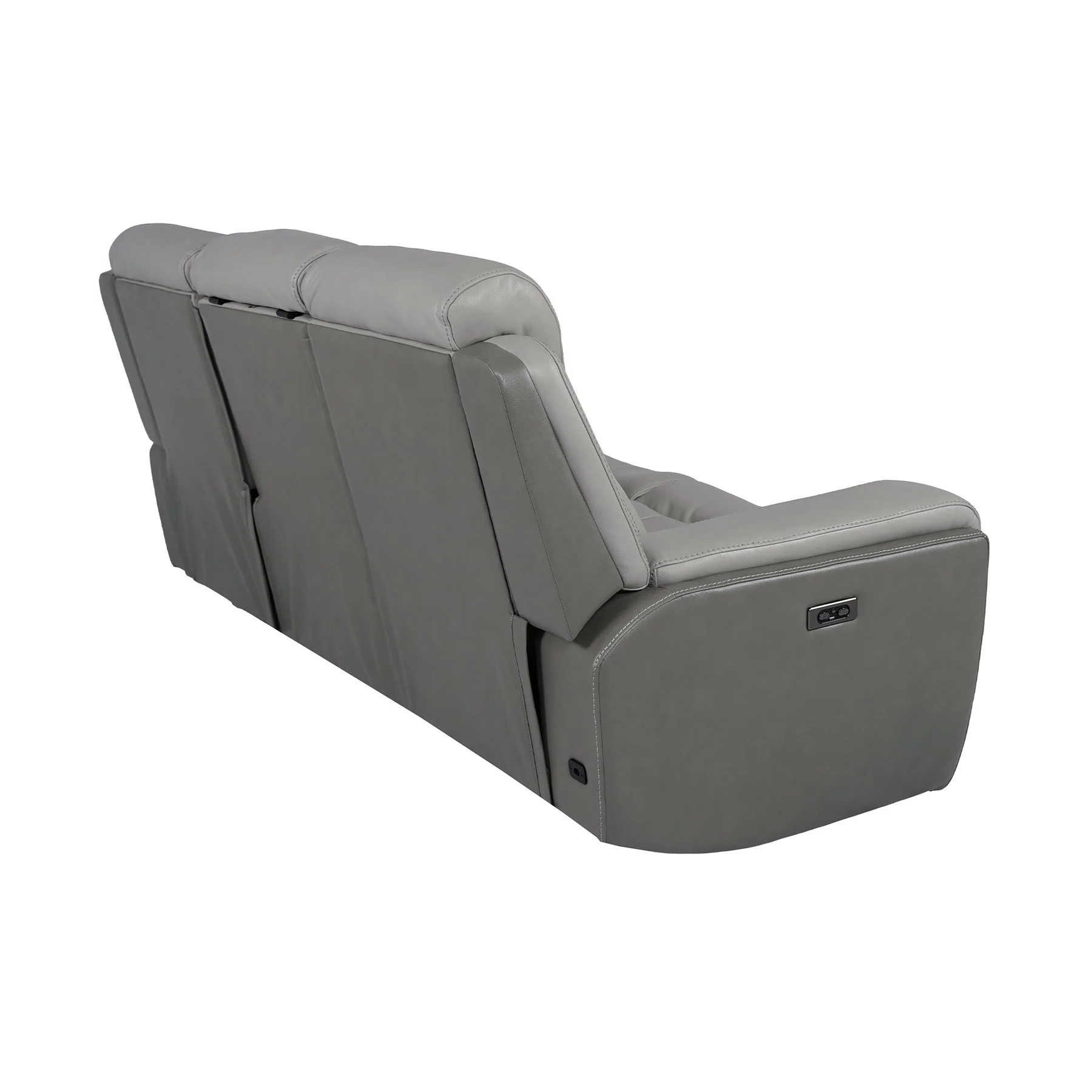Rosalyn 87" Zero Gravity Power Reclining Sofa with Dropdown Console in Silver and Gray Leather - Image 5