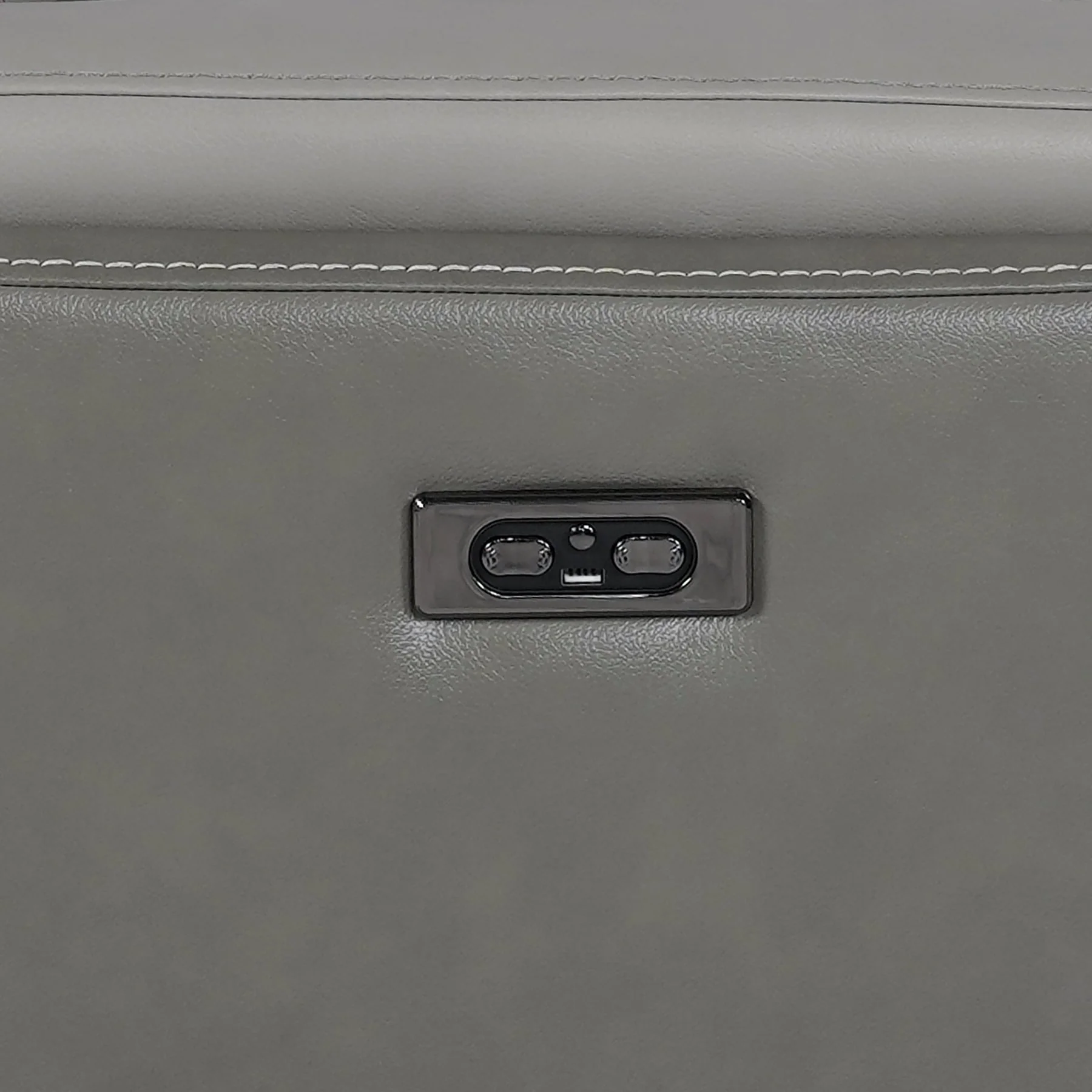 Rosalyn 87" Zero Gravity Power Reclining Sofa with Dropdown Console in Silver and Gray Leather - Image 7