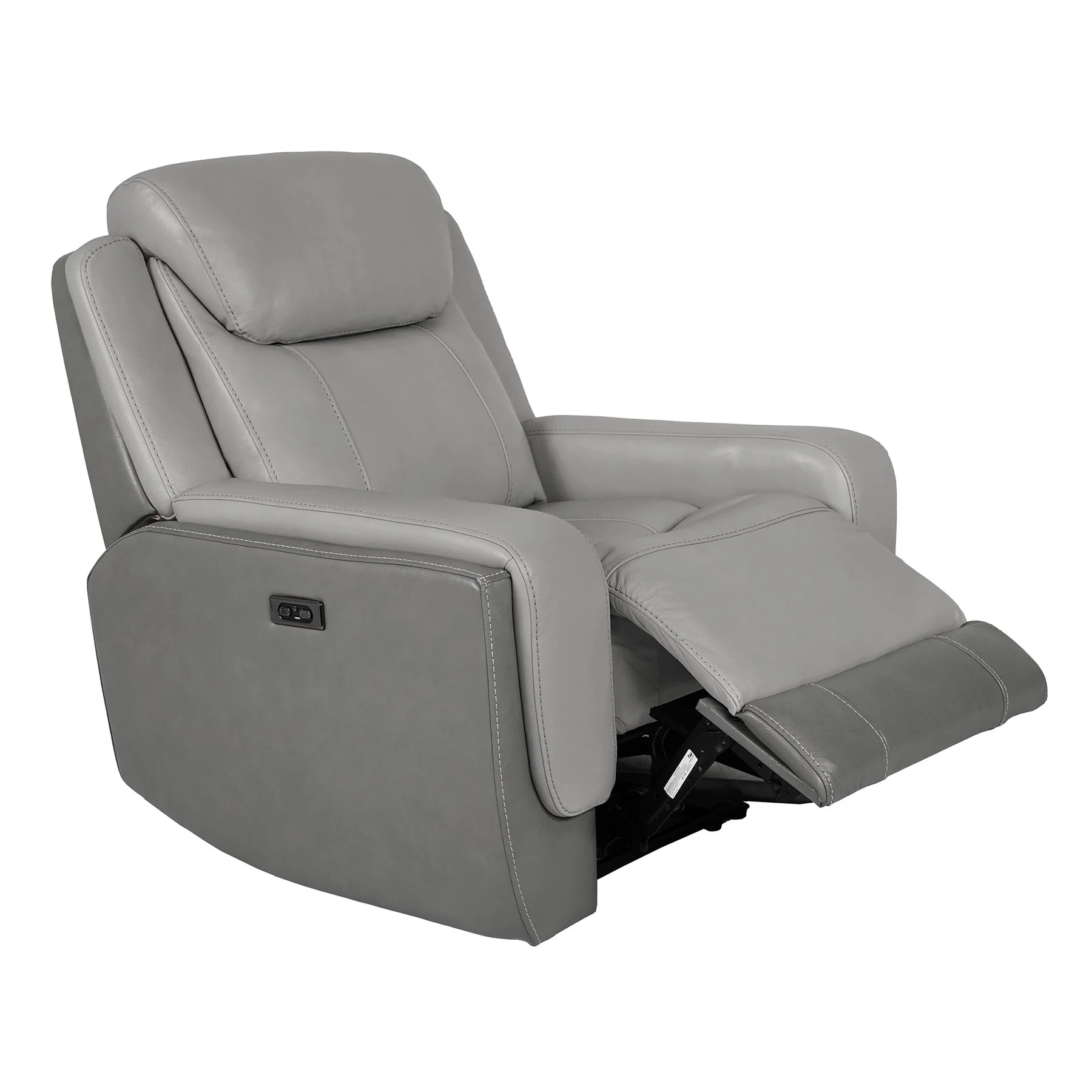 Rosalyn Zero Gravity Power Recliner in Silver and Gray Leather with Power Headrest - Image 2