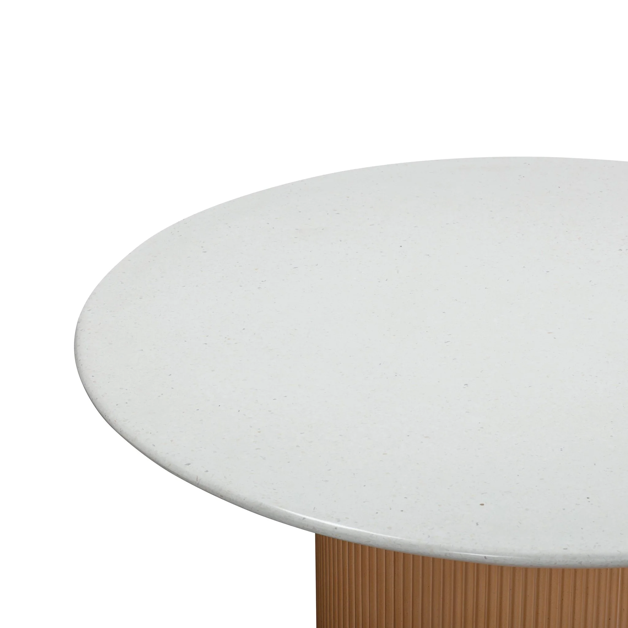 Rose Faux Terrazzo and Terracotta Indoor / Outdoor Round Concrete Dining Table - Image 4