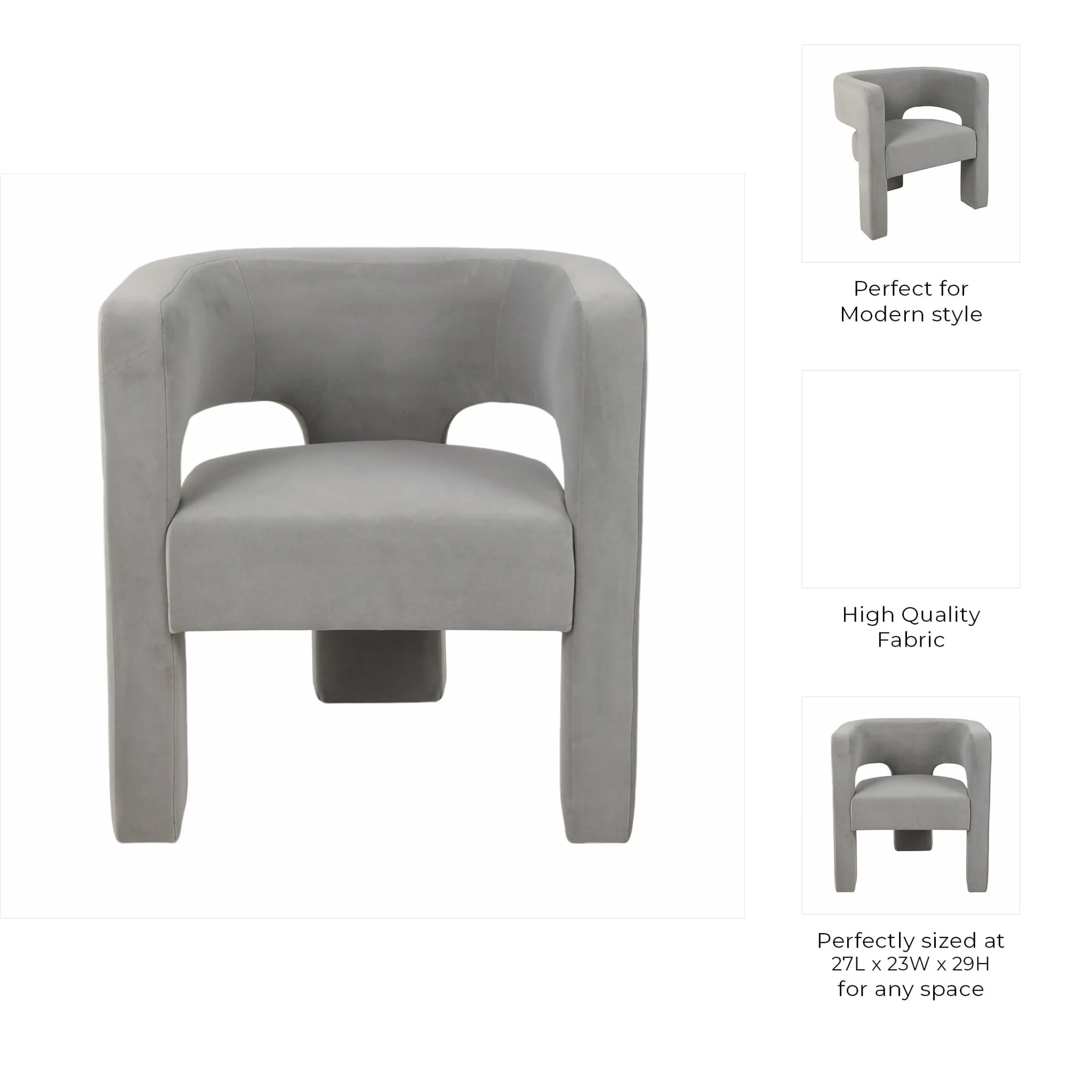 Round Back Chair, Gray - Image 8