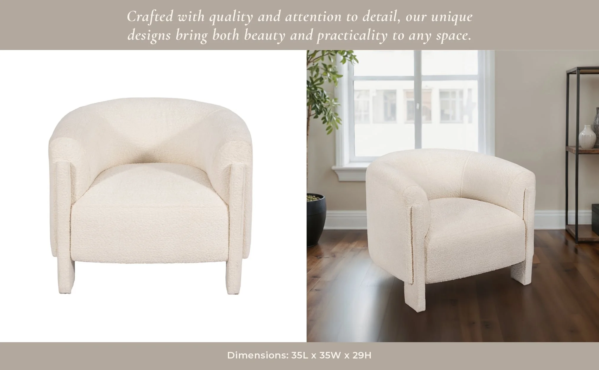 Roundback Accent Chair, Ivory - Image 10