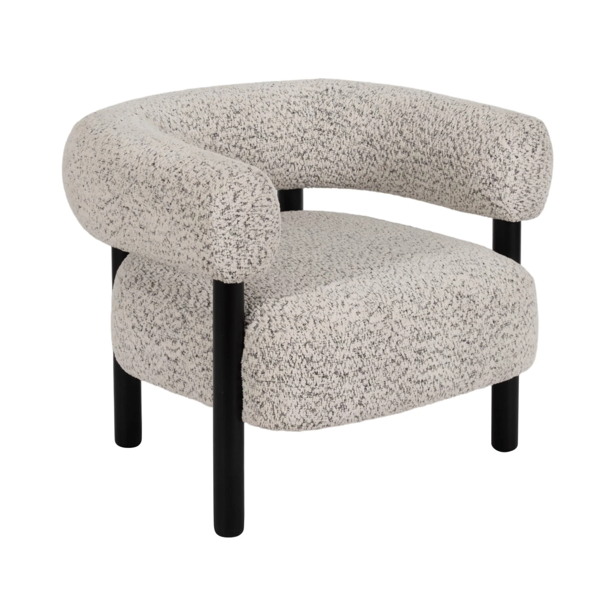Roundback Accent Chair W/ Wood Legs, Speckled Wht - Image 2