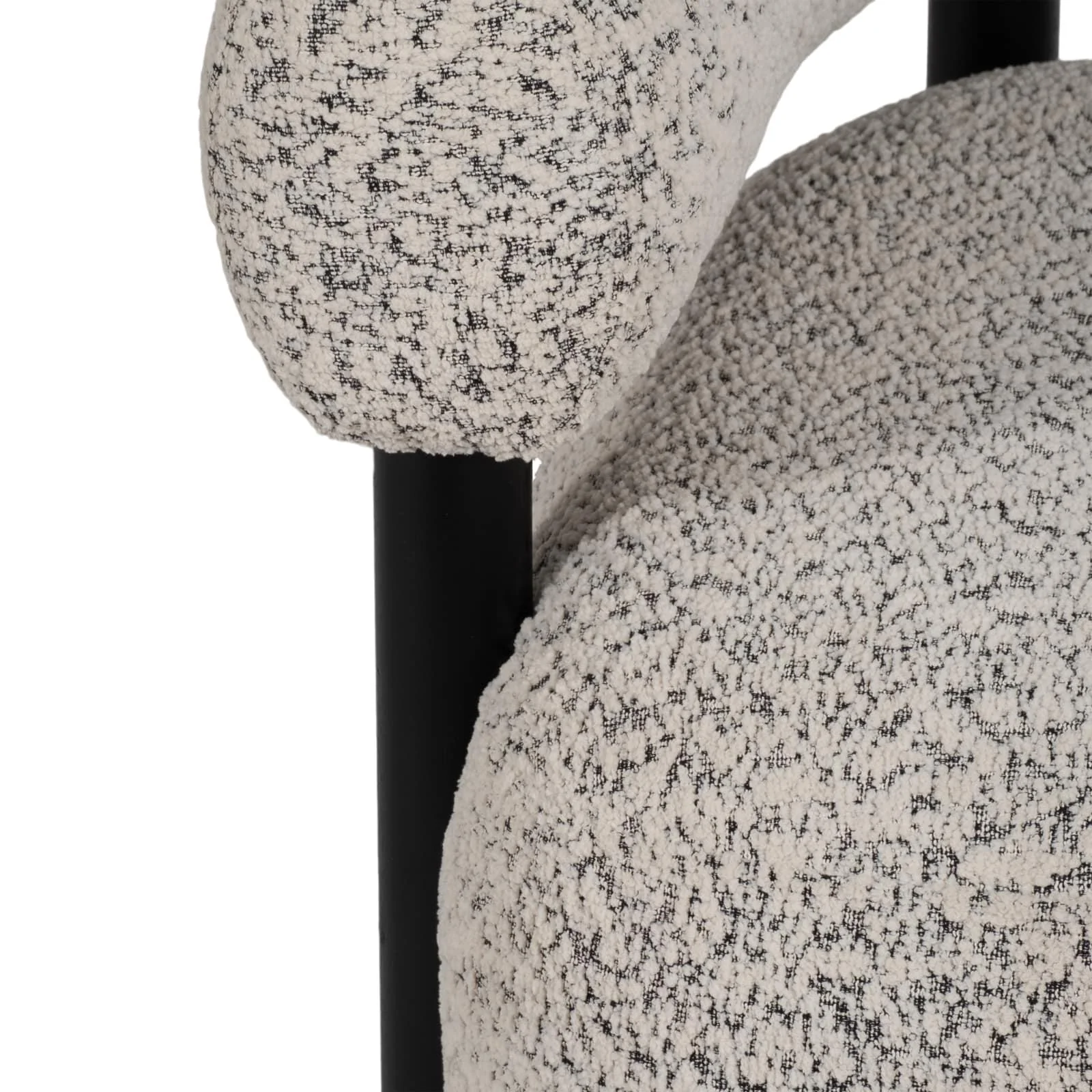 Roundback Accent Chair W/ Wood Legs, Speckled Wht - Image 6