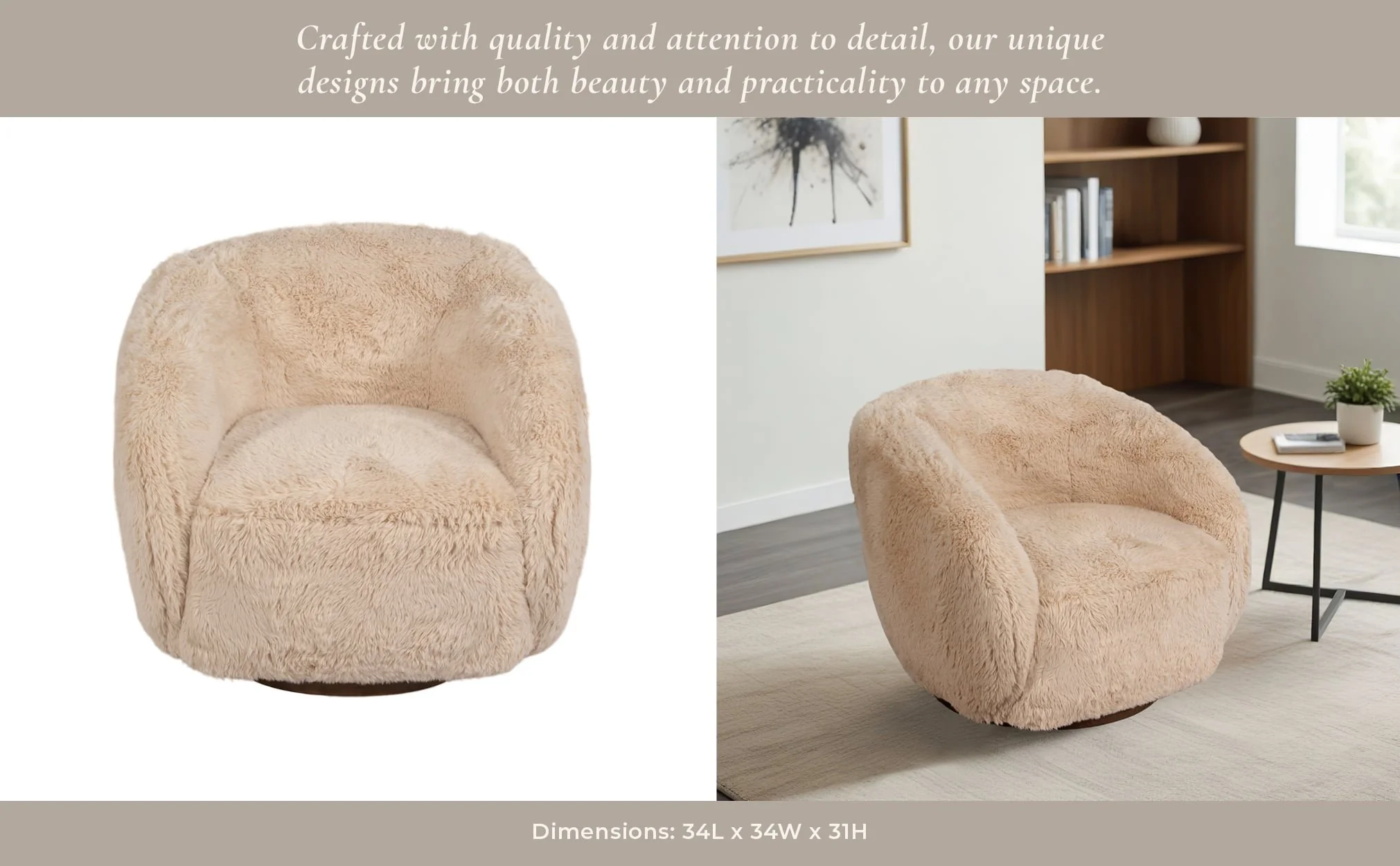 Roundback Swivel Chair, Sand - Image 10