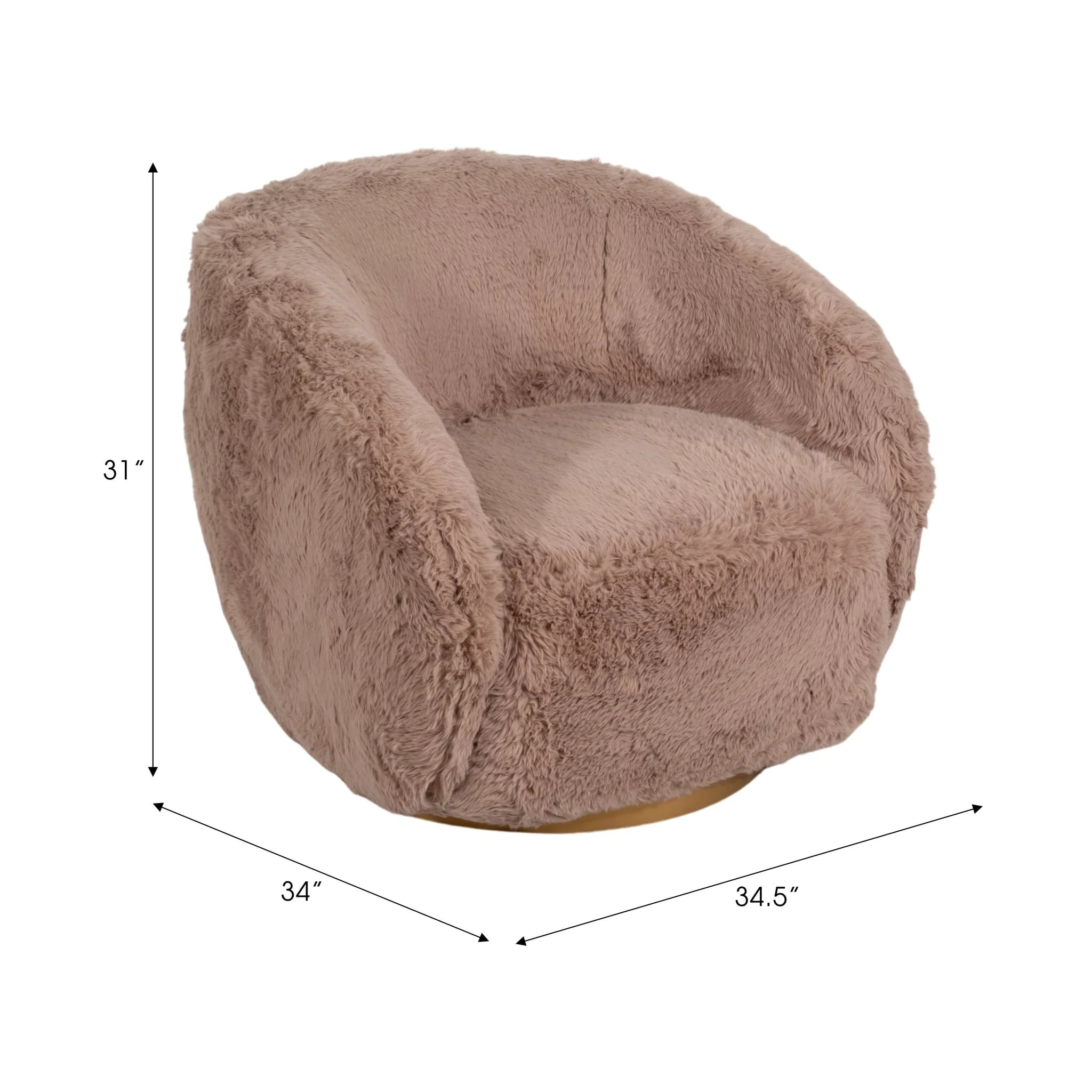 Roundback Swivel Chair, Tan - Image 7