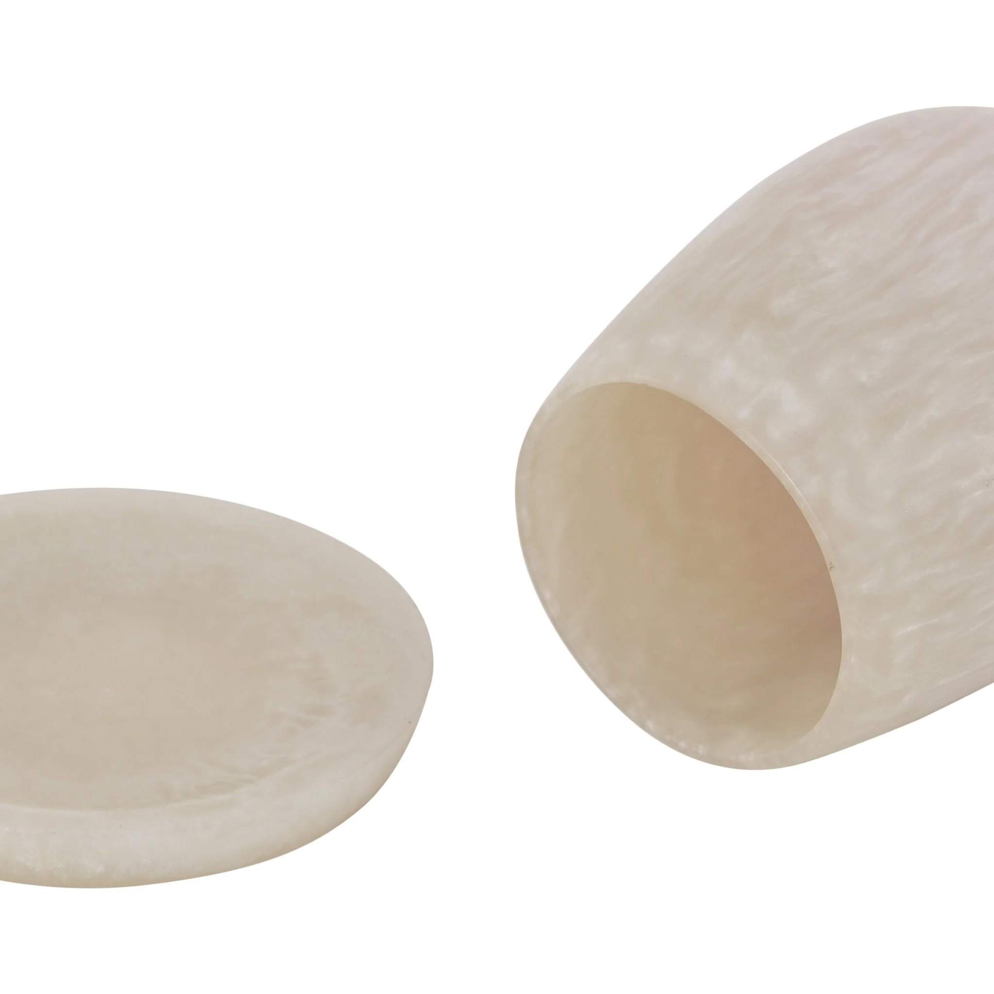Rounded Tan Swirl Resin Kiddush Cup - Image 2