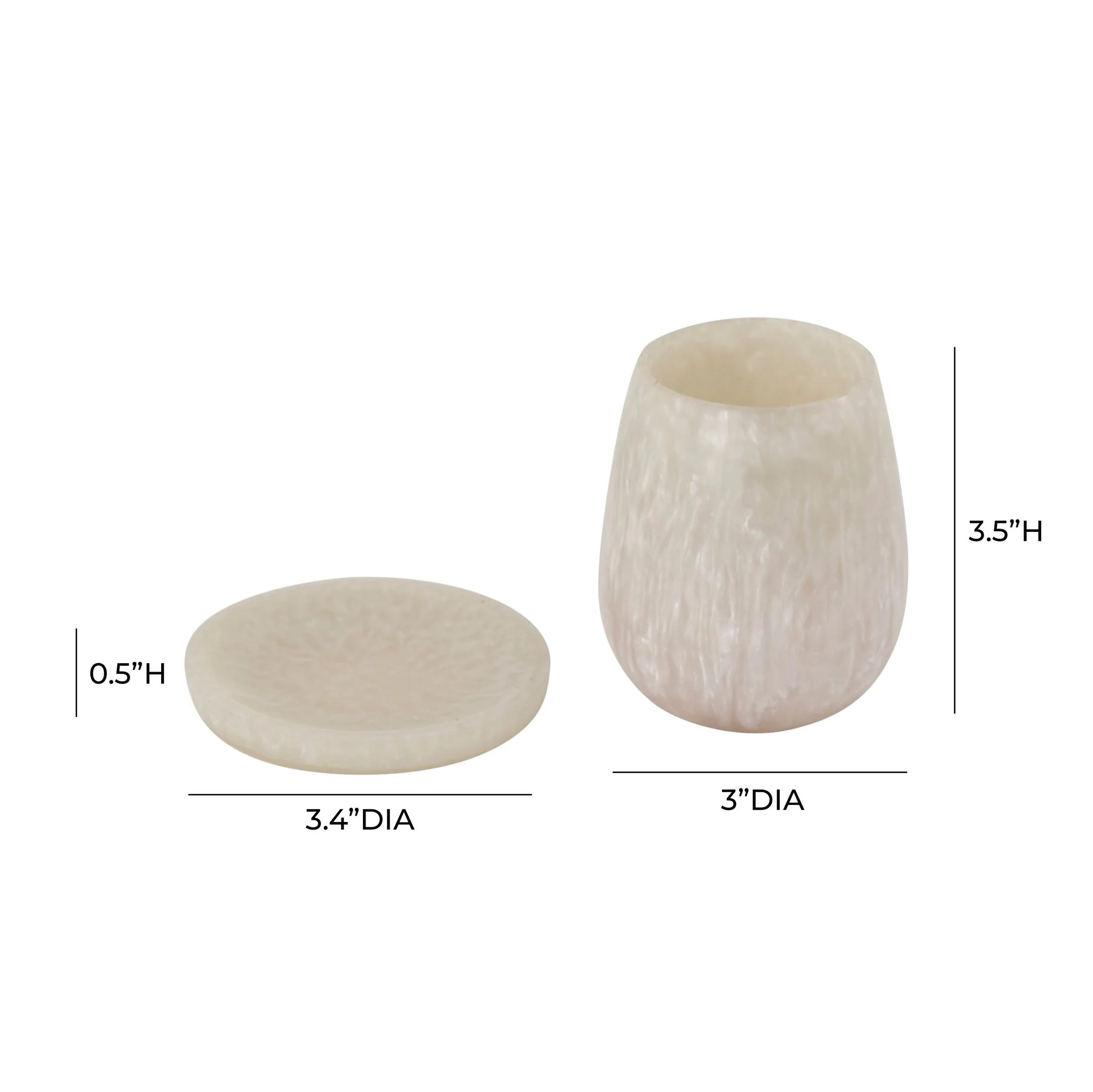 Rounded Tan Swirl Resin Kiddush Cup - Image 3