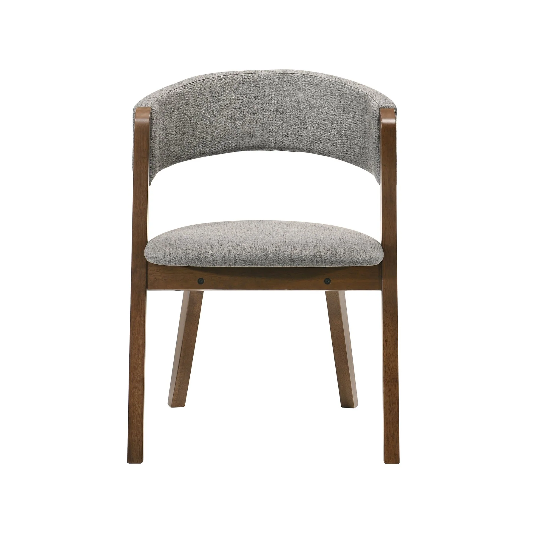Rowan Gray Upholstered Dining Chairs in Walnut Finish - Set of 2 - Image 3