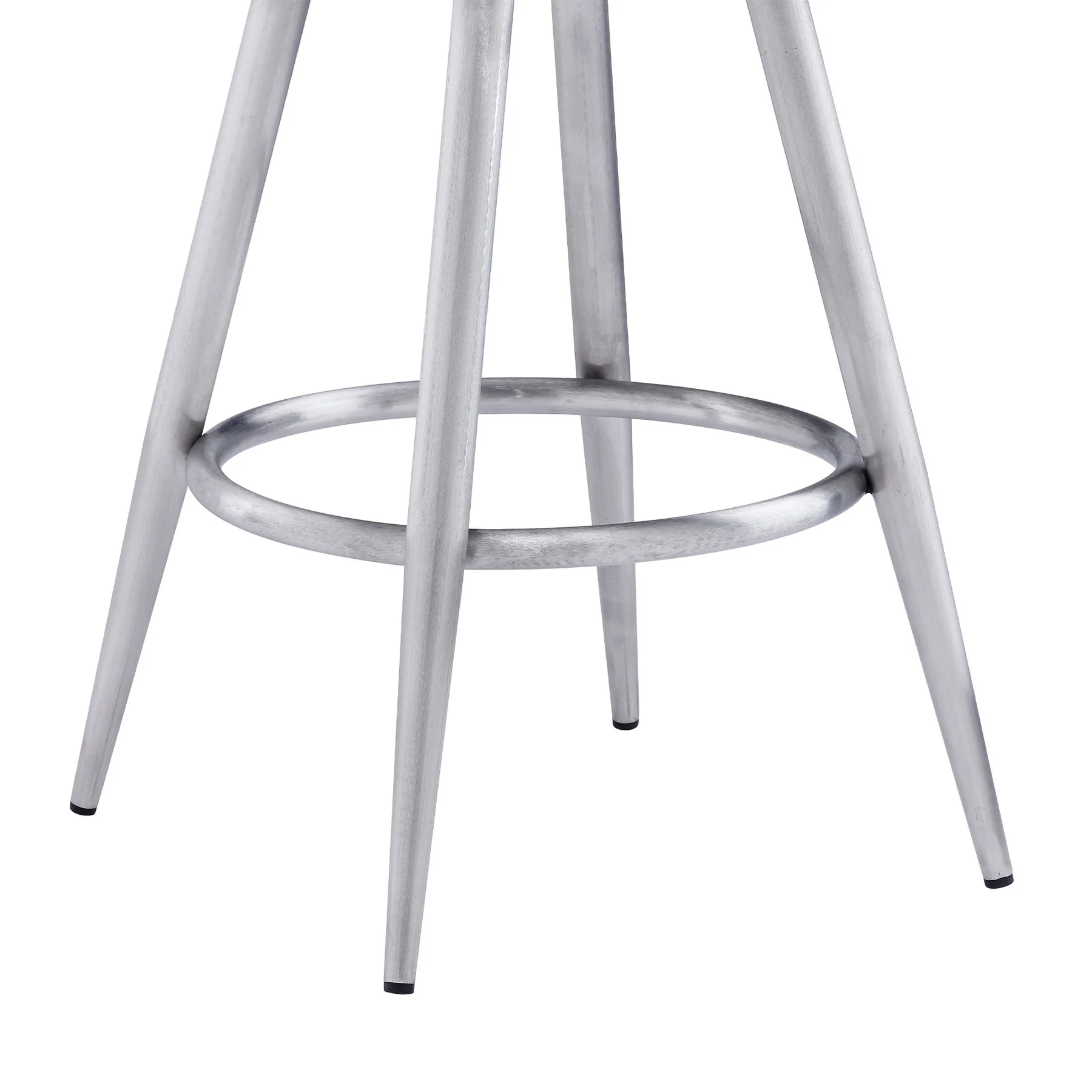 Ruby 26" Counter Height Swivel Gray Faux Leather and Brushed Stainless Steel Bar Stool - Image 7