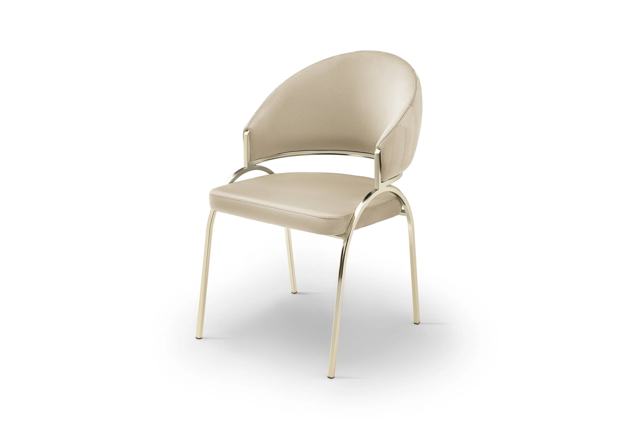Ruby Chair With Gold Legs - Beige - Image 3