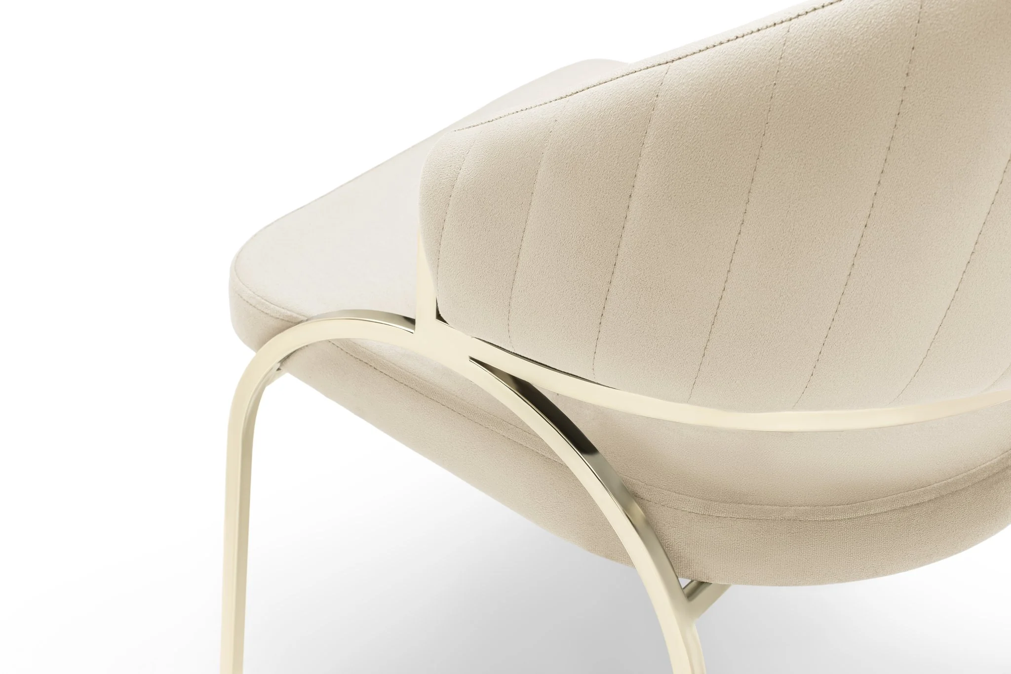 Ruby Chair With Gold Legs - Beige - Image 4