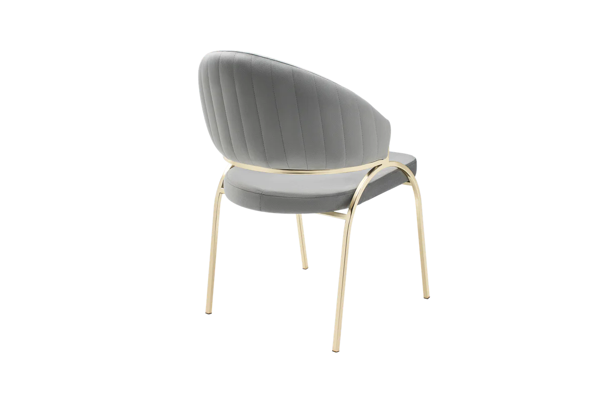 Ruby Chair With Gold Legs - Gray - Image 3
