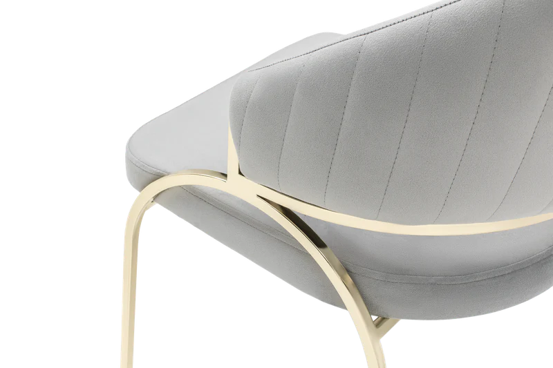 Ruby Chair With Gold Legs - Gray - Image 4