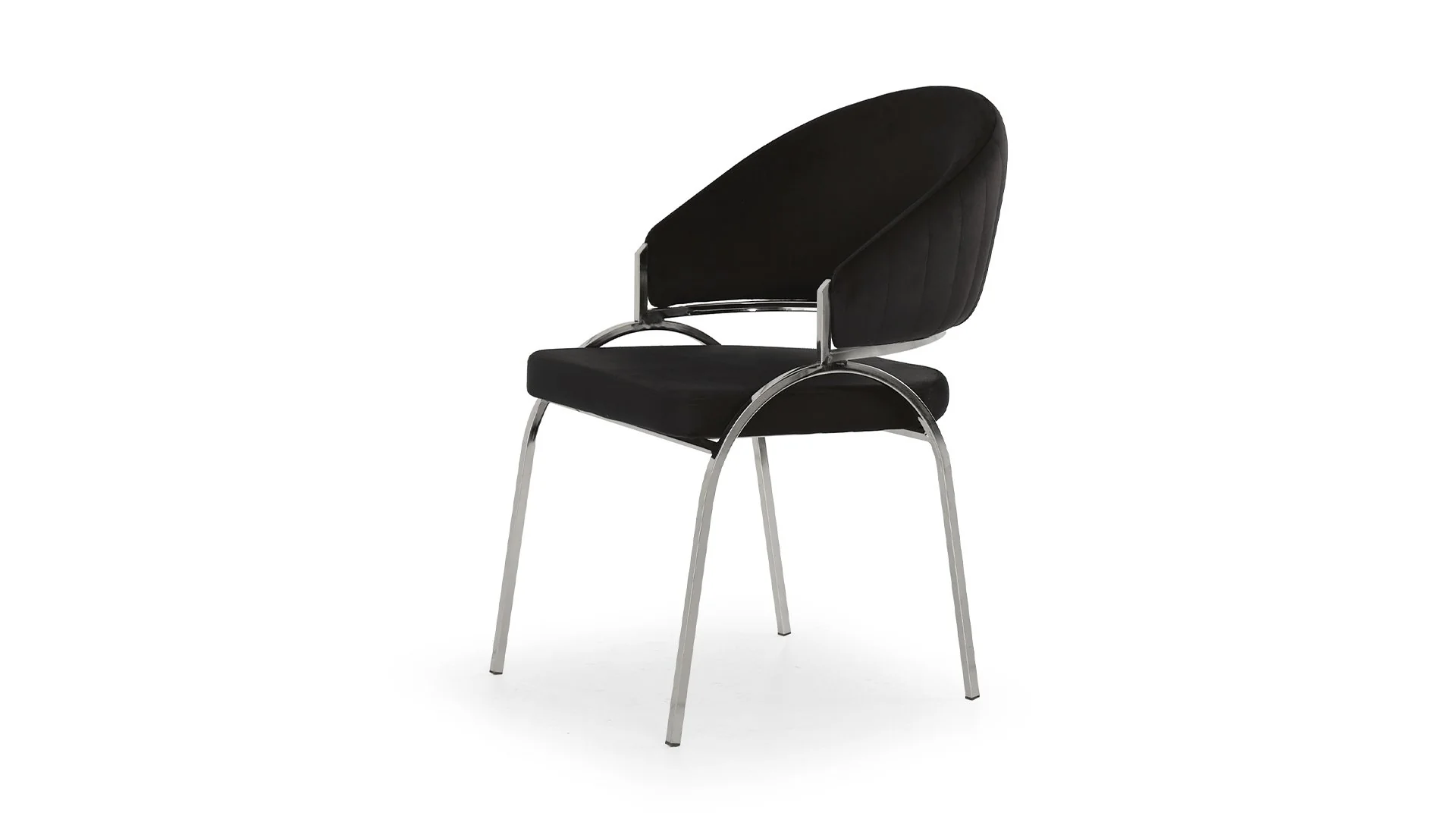 Ruby Chair With Stainless Steel Legs - Black - Image 5