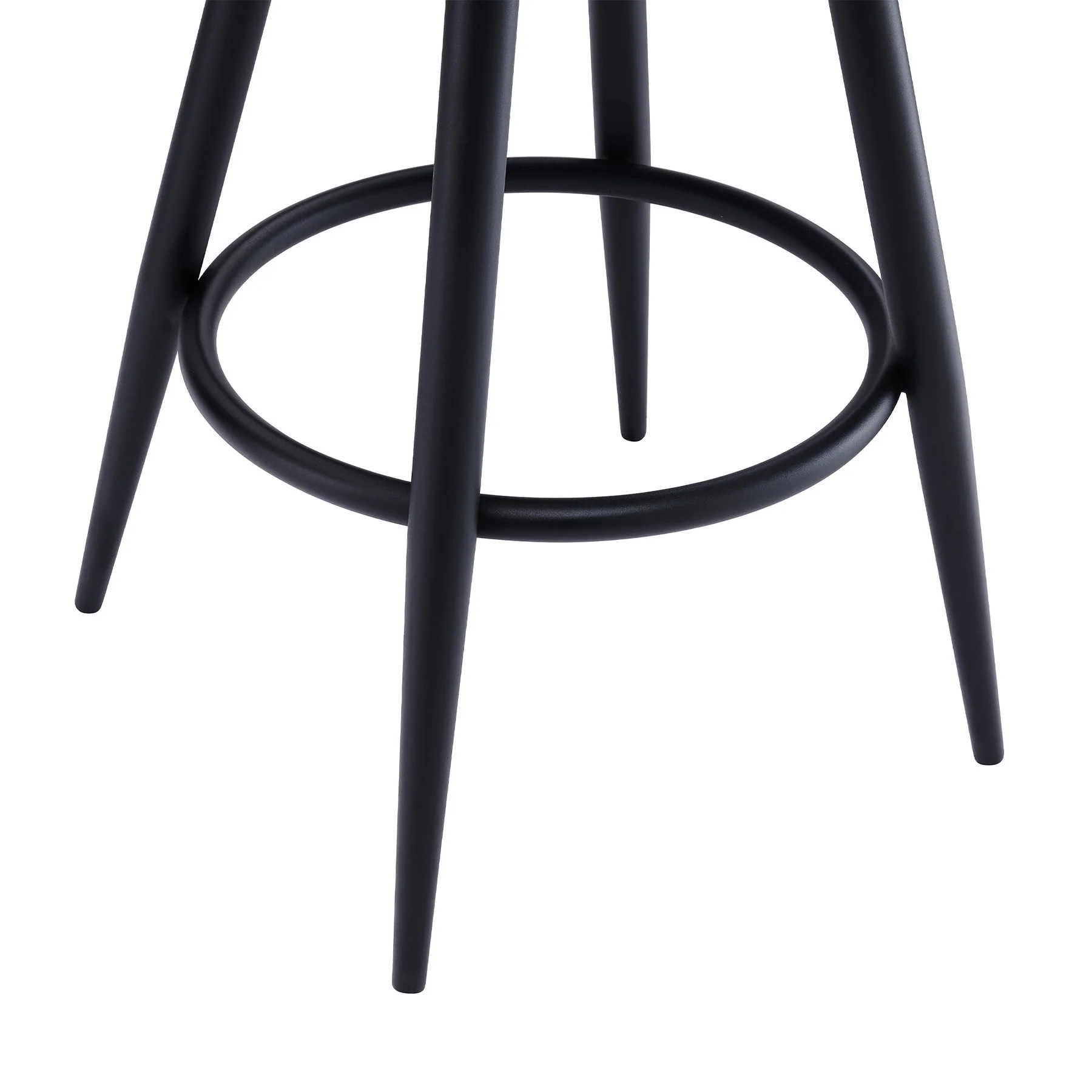Ruby Contemporary 30" Bar Height Barstool in Black Powder Coated Finish and Vintage Coffee Faux Leather - Image 7