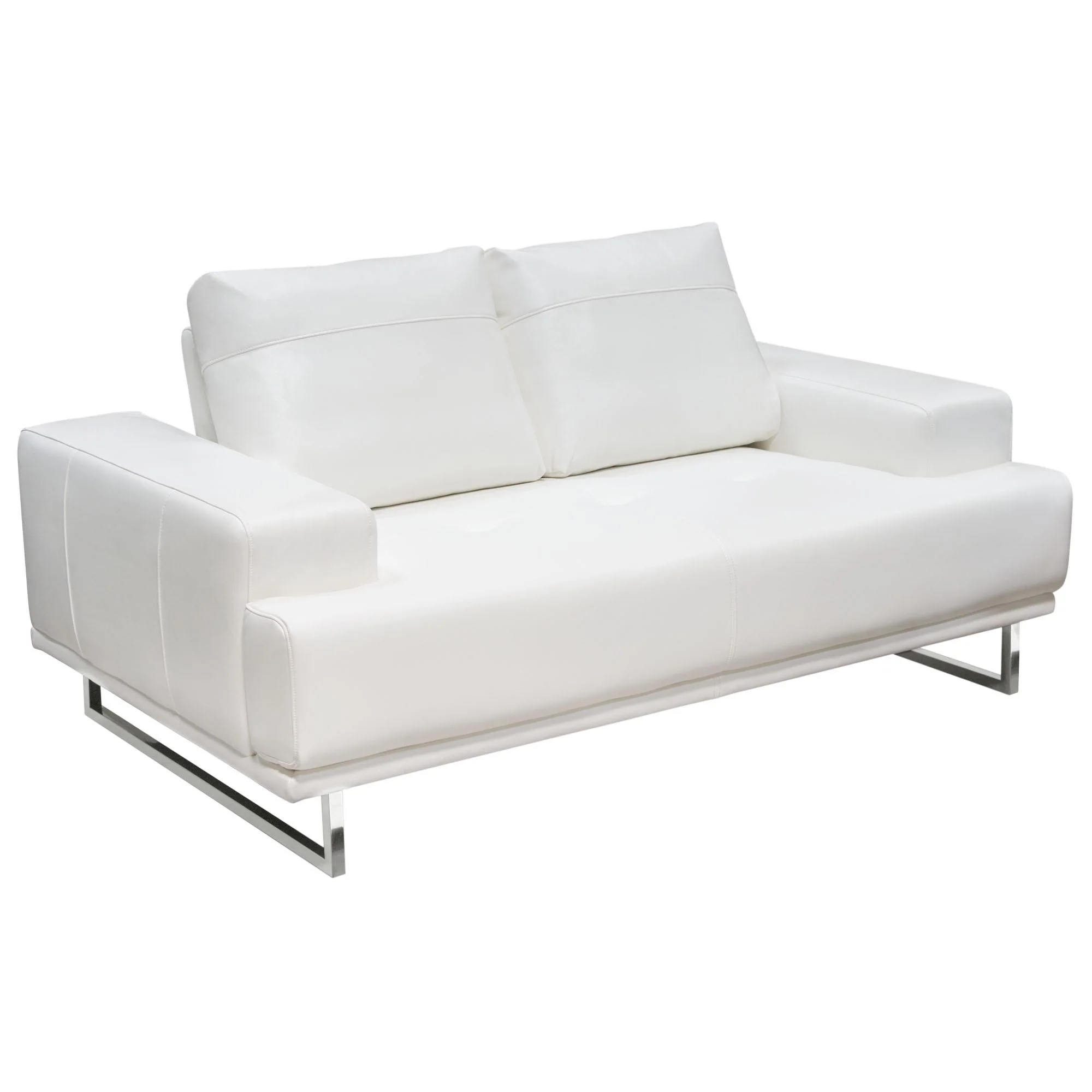 Russo Loveseat w/ Adjustable Seat Backs in White Air Leather by Diamond Sofa - Image 3