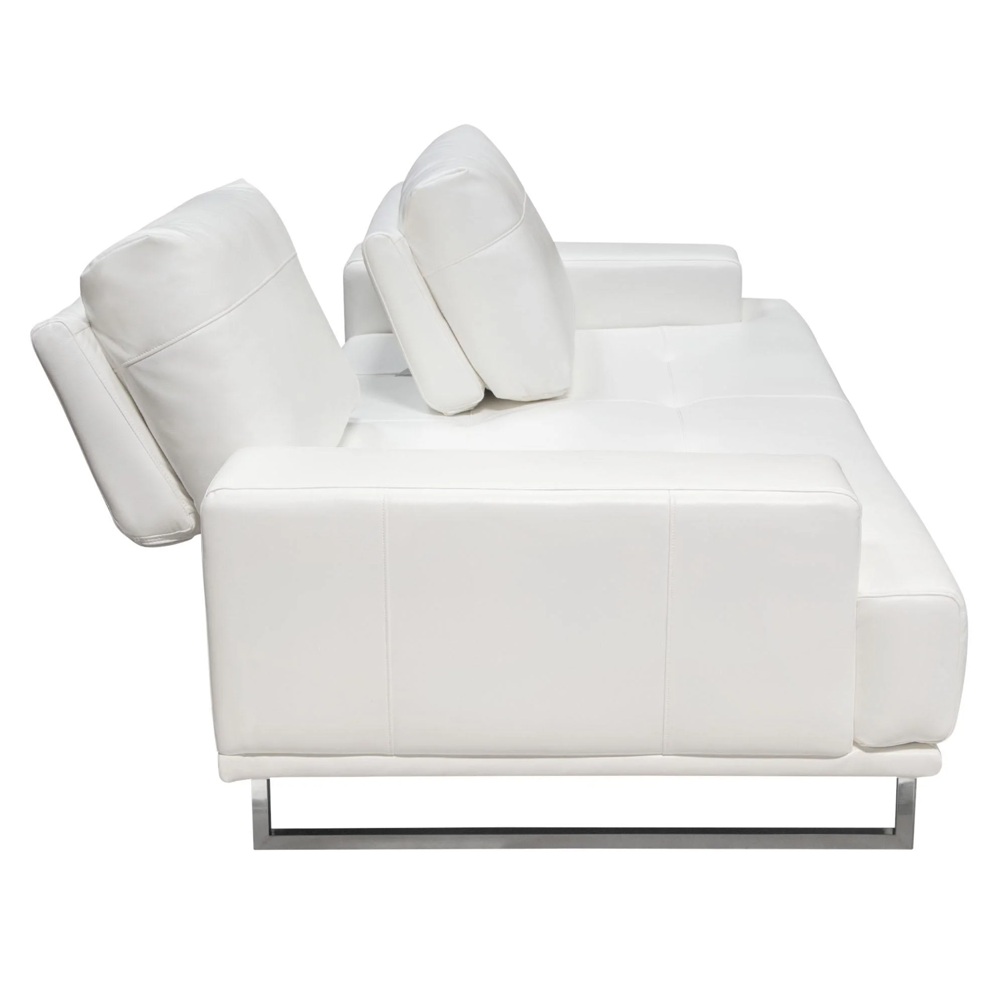 Russo Sofa w/ Adjustable Seat Backs in White Air Leather by Diamond Sofa - Image 6