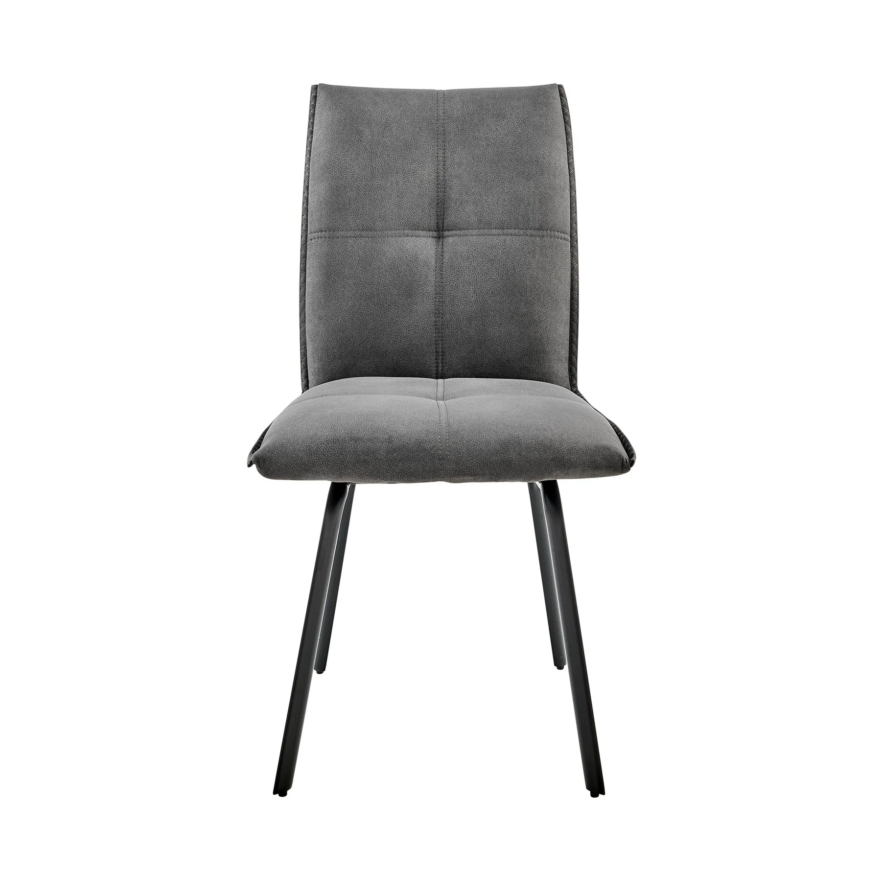Rylee Dining Room Accent Chair in Charcoal Fabric and Black Finish - Set of 2 - Image 2