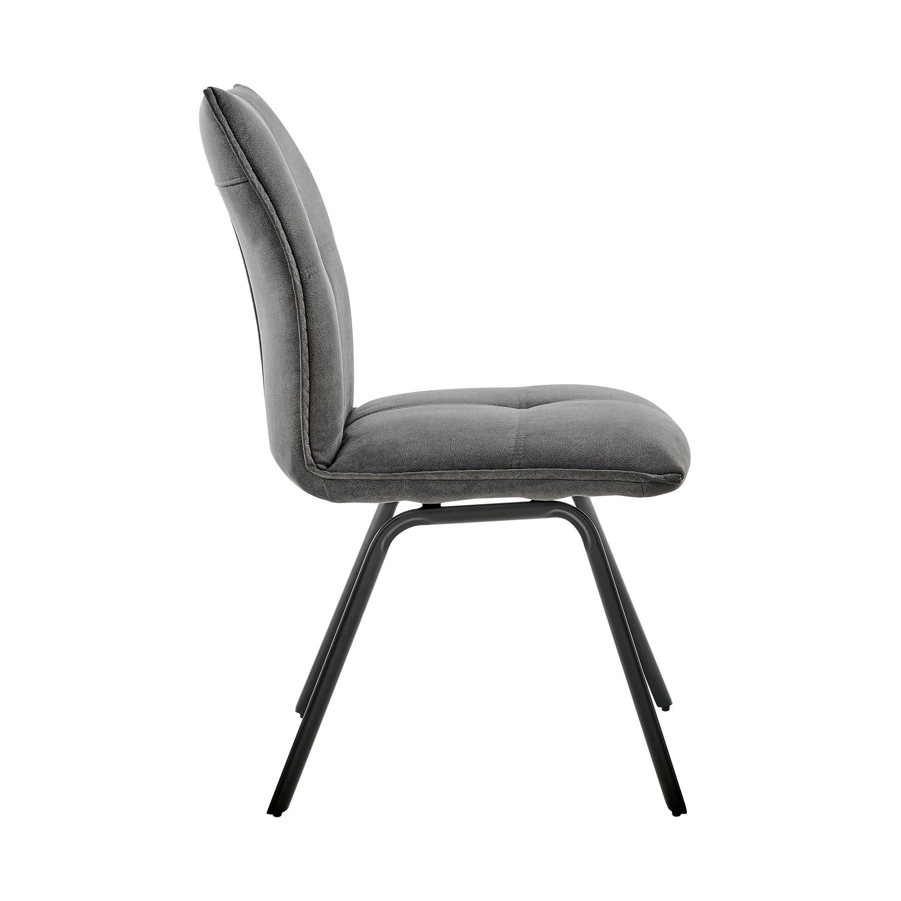 Rylee Dining Room Accent Chair in Charcoal Fabric and Black Finish - Set of 2 - Image 3