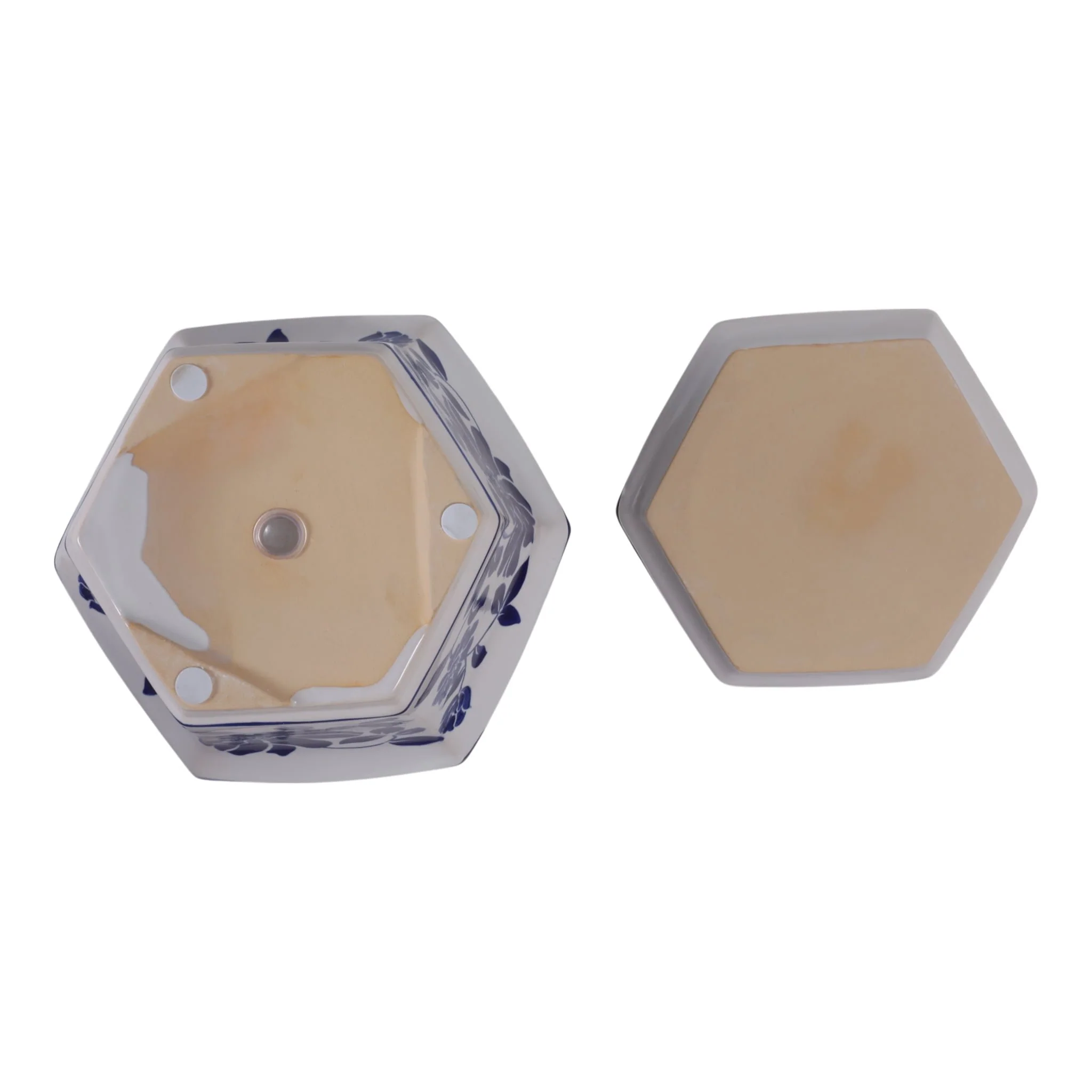 S/2 10/12" Chinoiserie Saucer Planter, Blue/white - Image 7