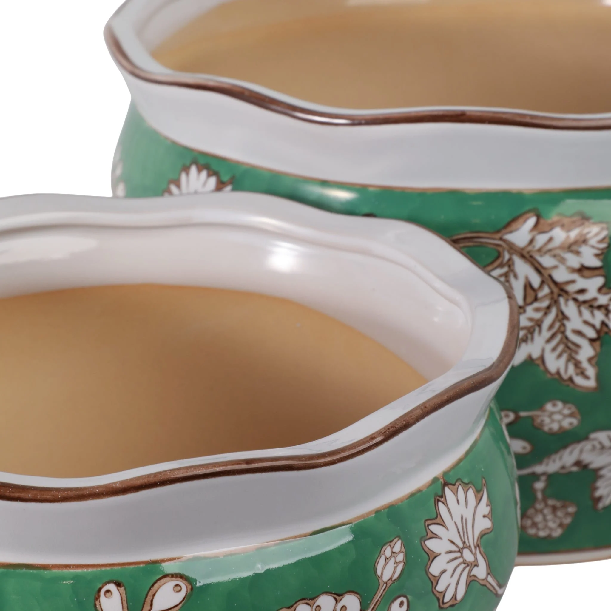 S/2 10/12" Chinoiserie Vines Planters, Green - Image 5